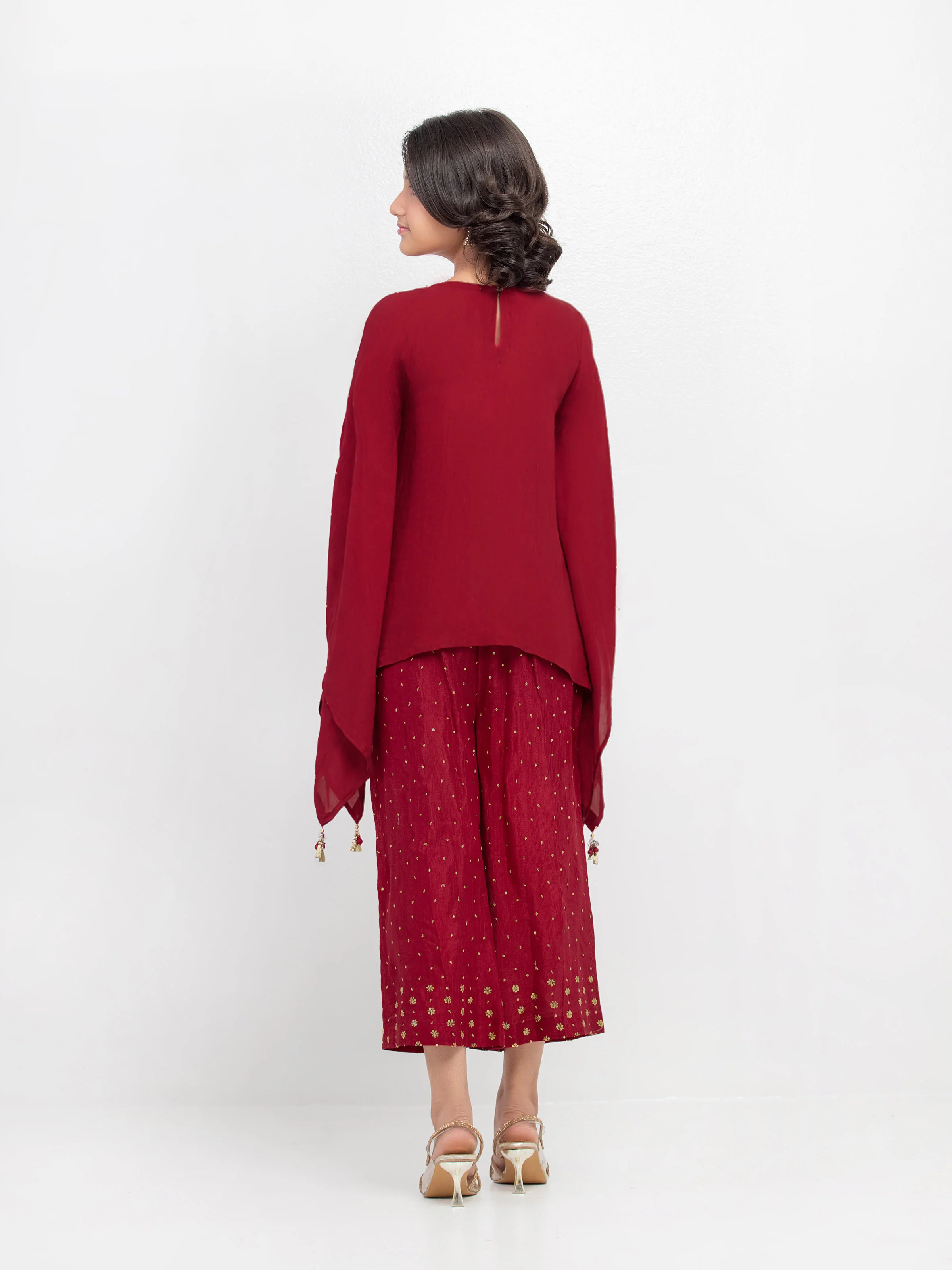 Embroidered Raw Silk Co-Ord Set - EGTPLE5-50045ST - Image 5