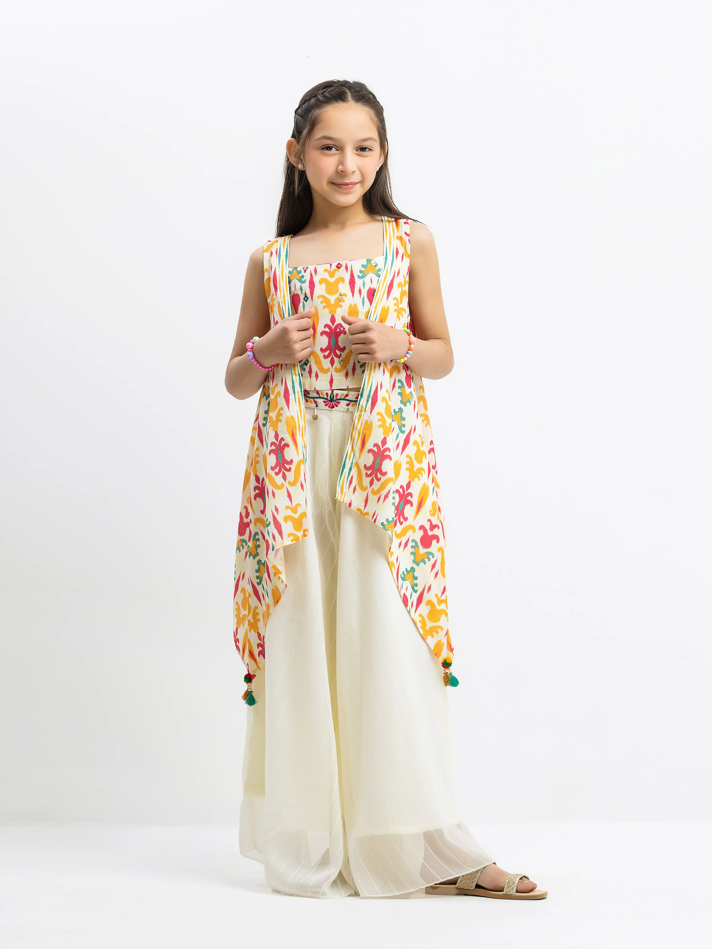 Embroidered Cotton Slub Shirt Trouser - EGTKE5-71036ST