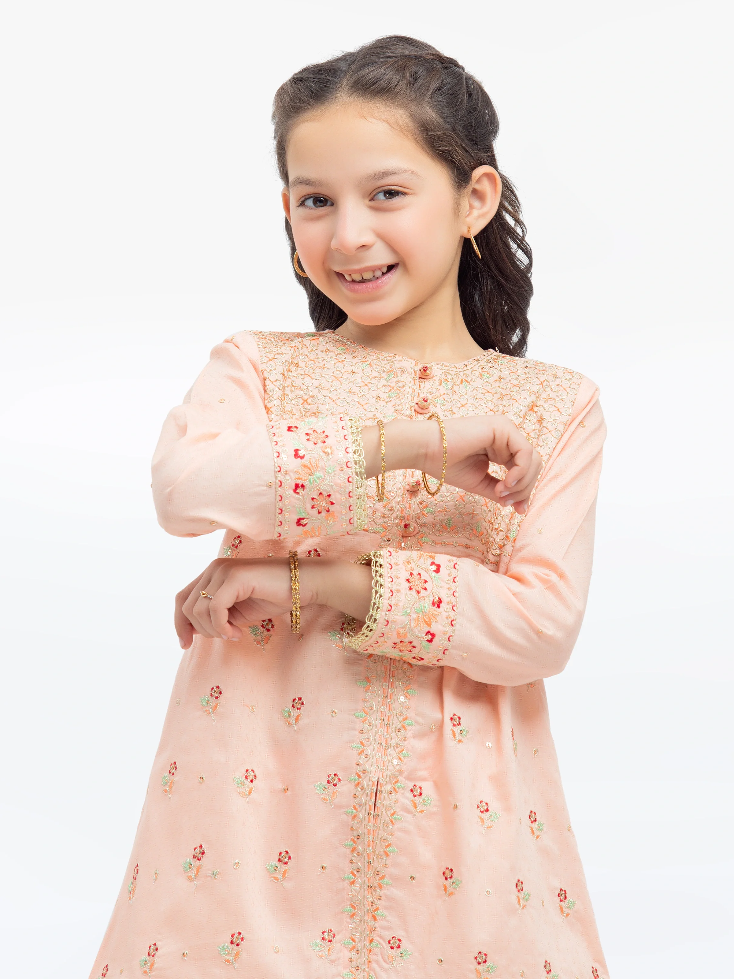 Embroidered Dobby Gharara Suit - EGTKE24-70922ST - Image 2