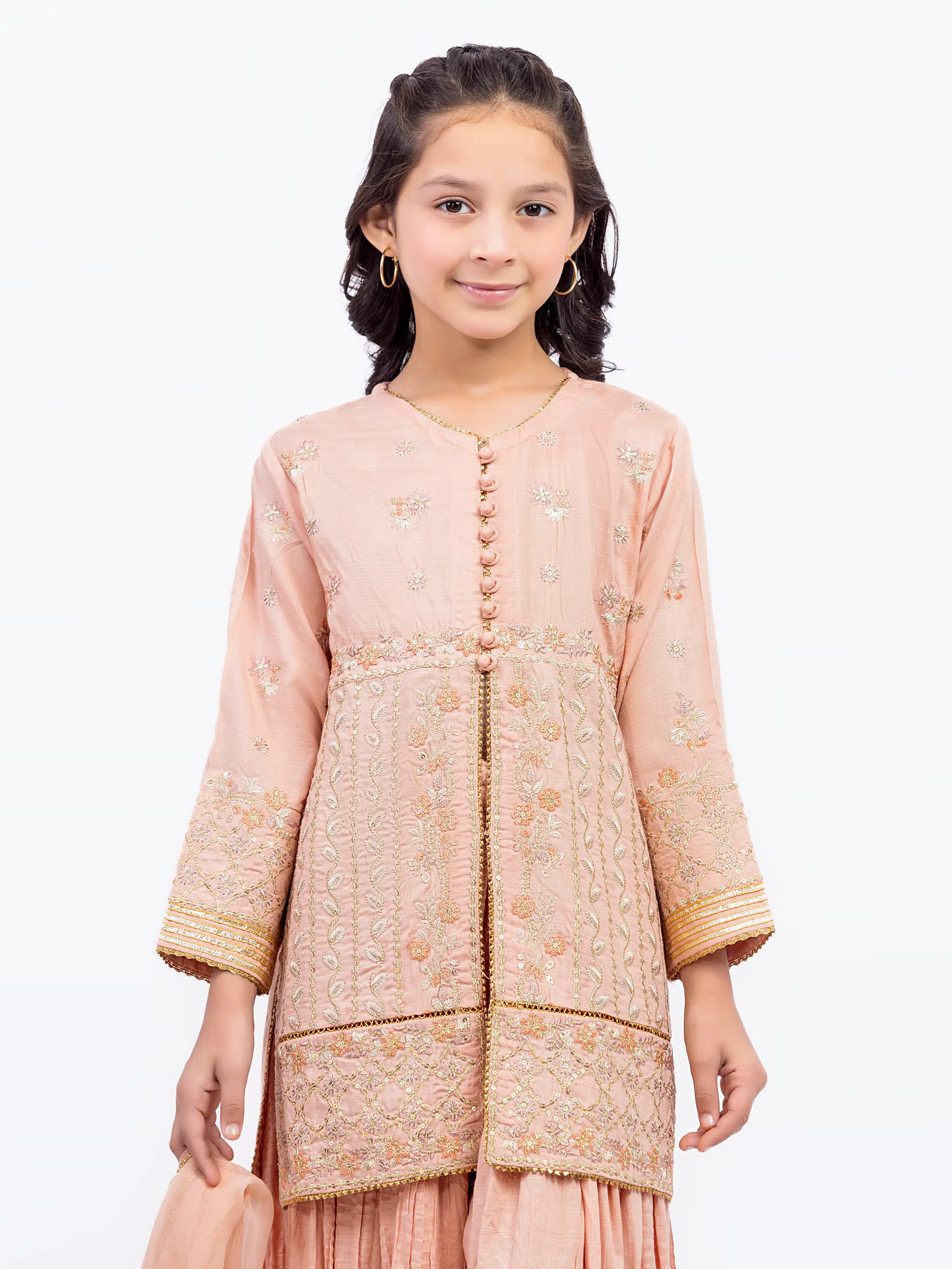 Embroidered Raw Silk Suit - EGTPLE24-50020-3P - Image 2