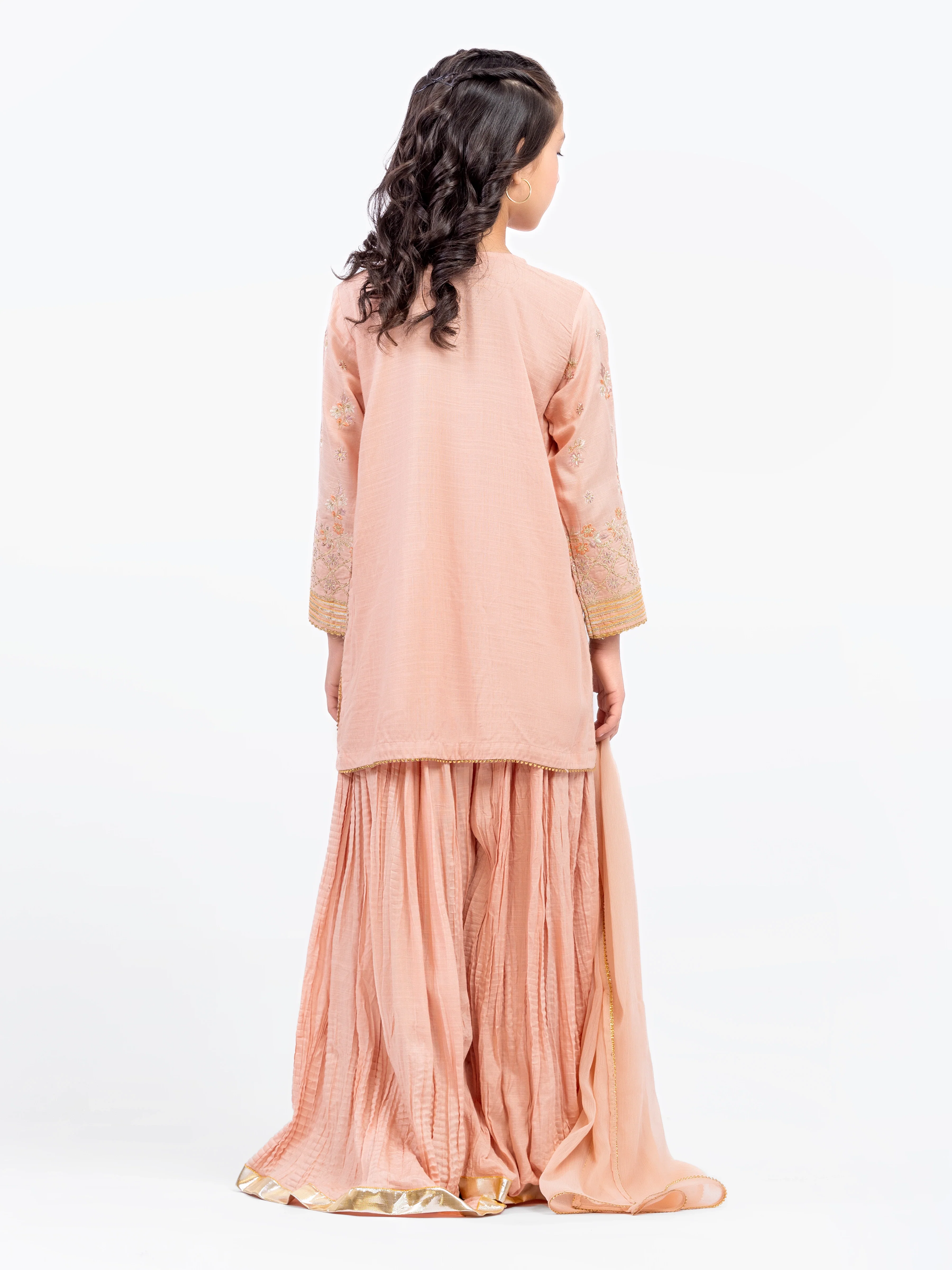Embroidered Raw Silk Shirt Trouser - EGTPLE24-50020ST - Image 5