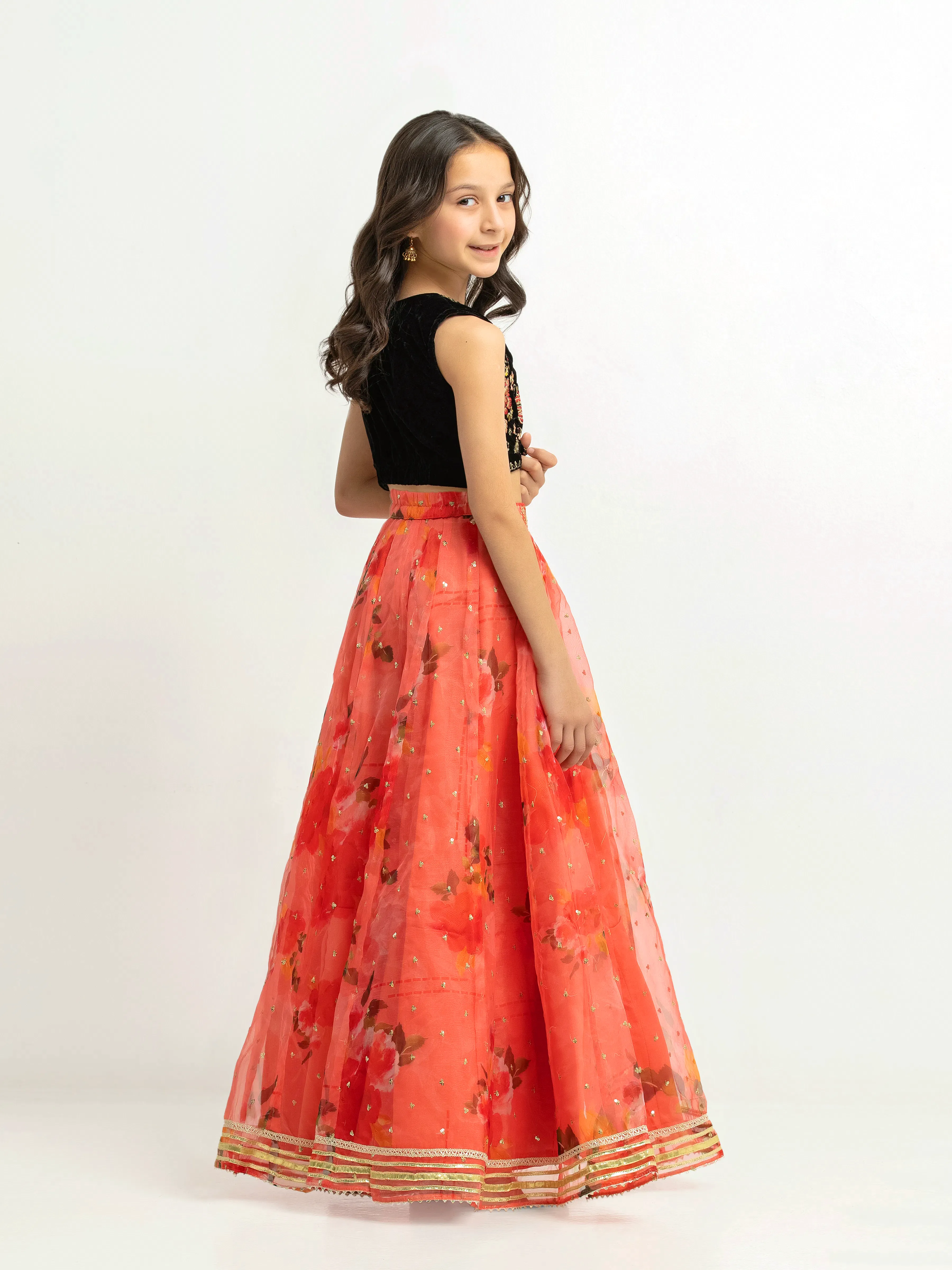 Embroidered Organza Lehenga Suit - EGTPLEP5-50118CL - Image 5