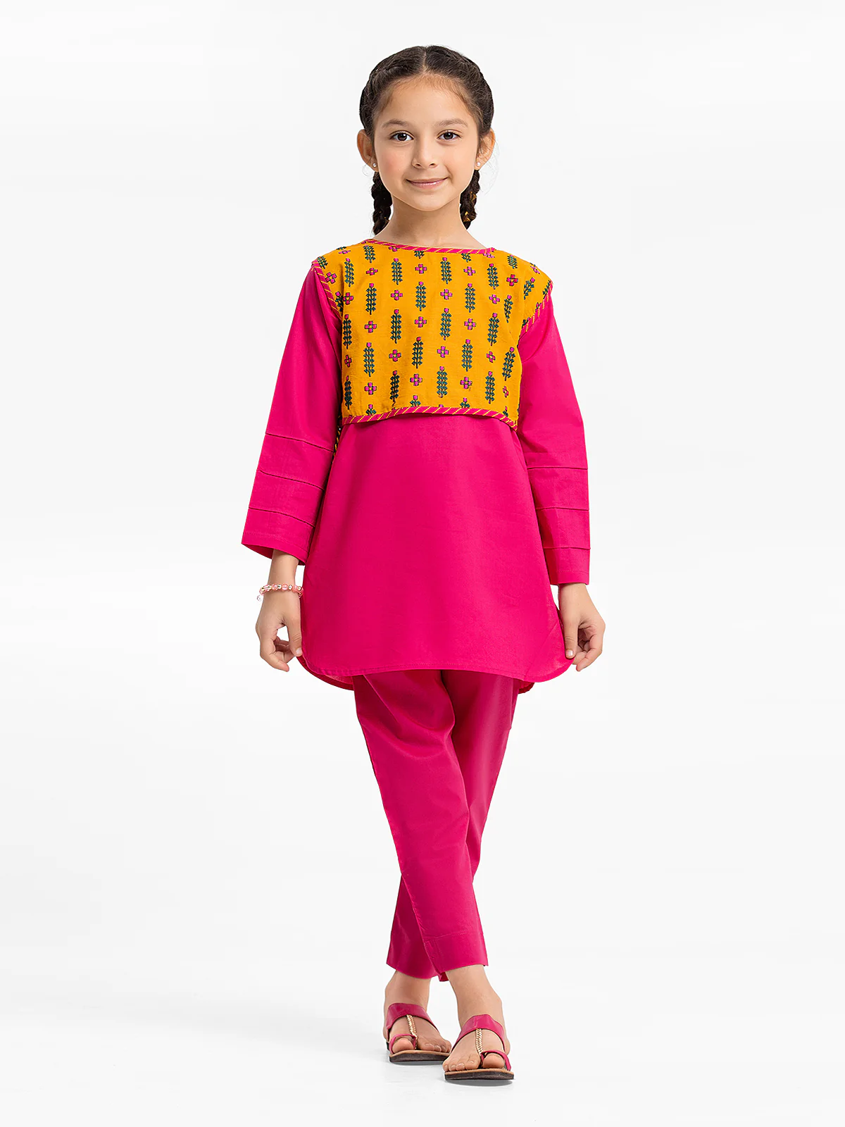 Embroidered Cambric Shirt Trouser - EGTKE23-70585ST