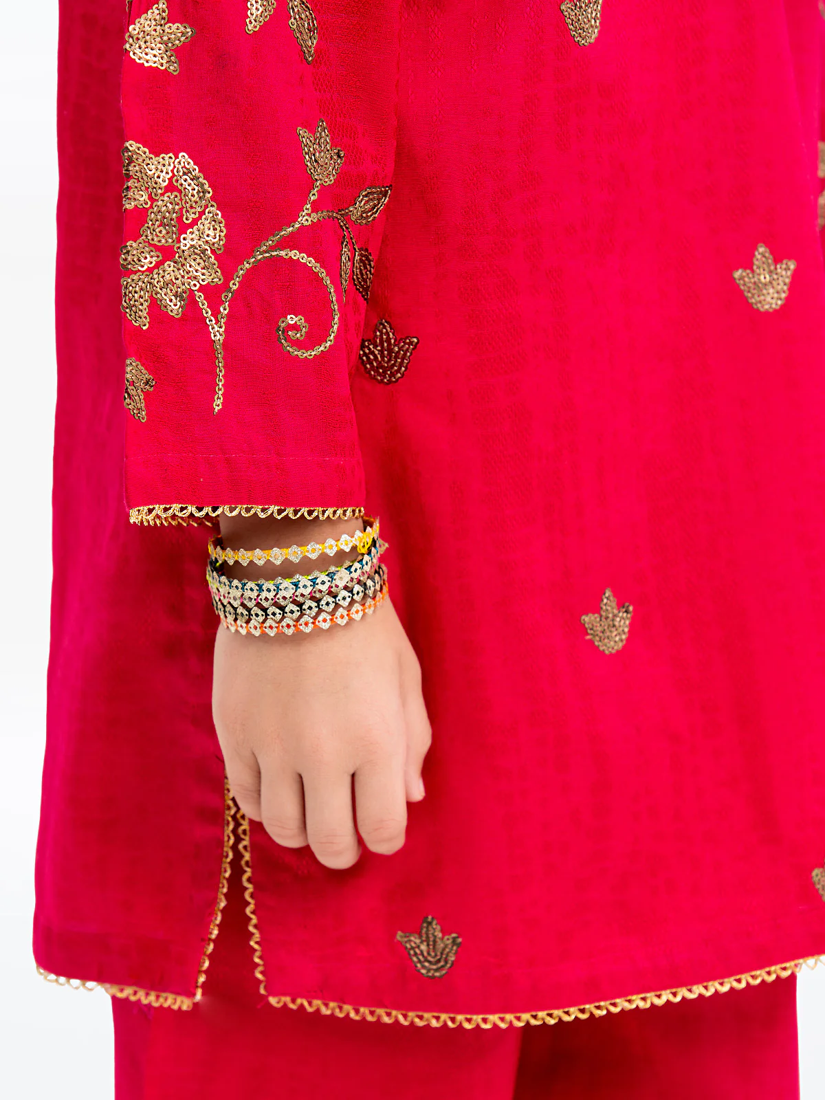 Embroidered Dobby Shirt Trouser - EGTKE24-70739ST - Image 4
