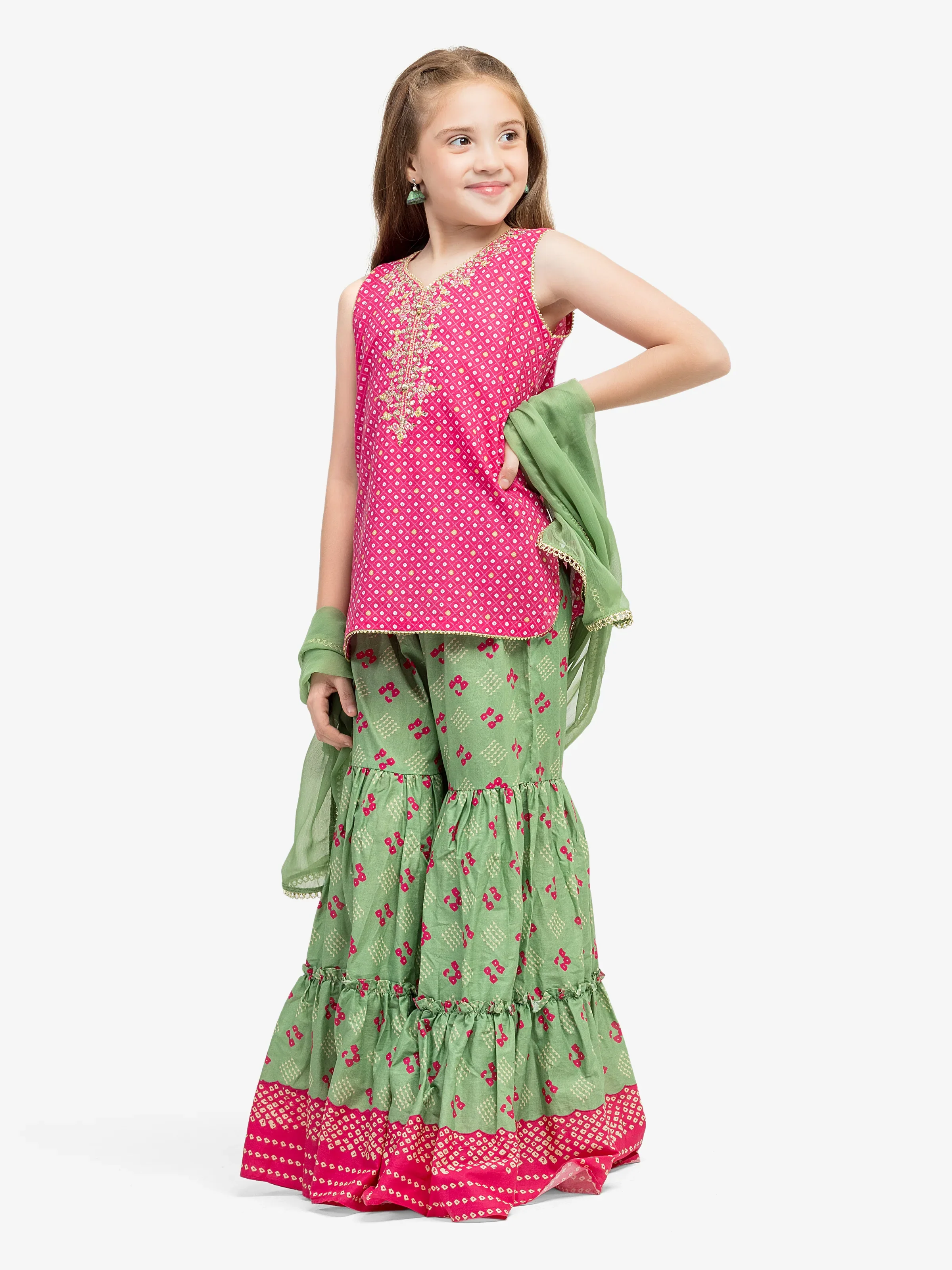 Embroidered Lawn Gharara Suit - EGTKE5-70980-3P - Image 3