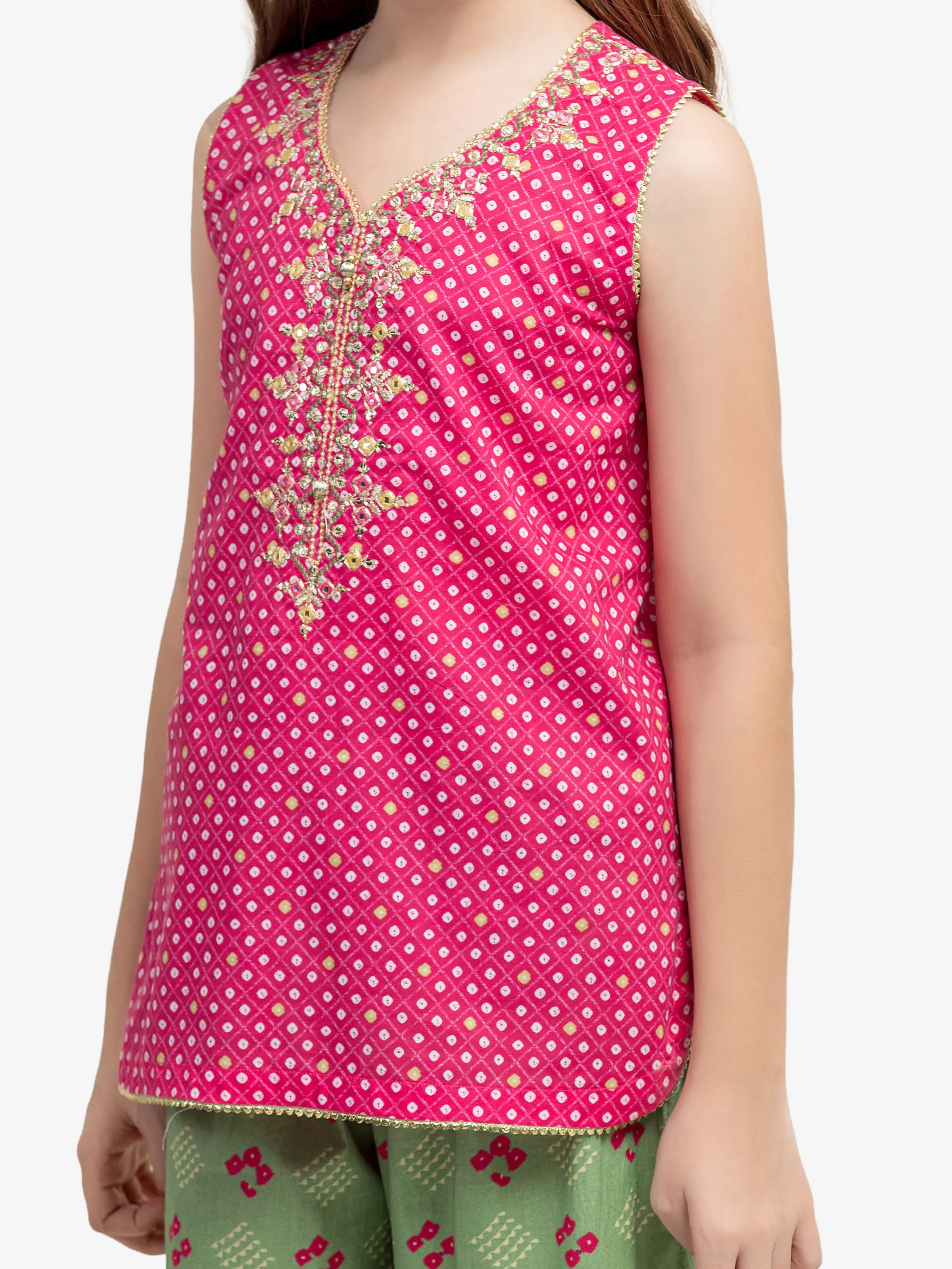 Embroidered Lawn Gharara Suit - EGTKE5-70980-3P - Image 4