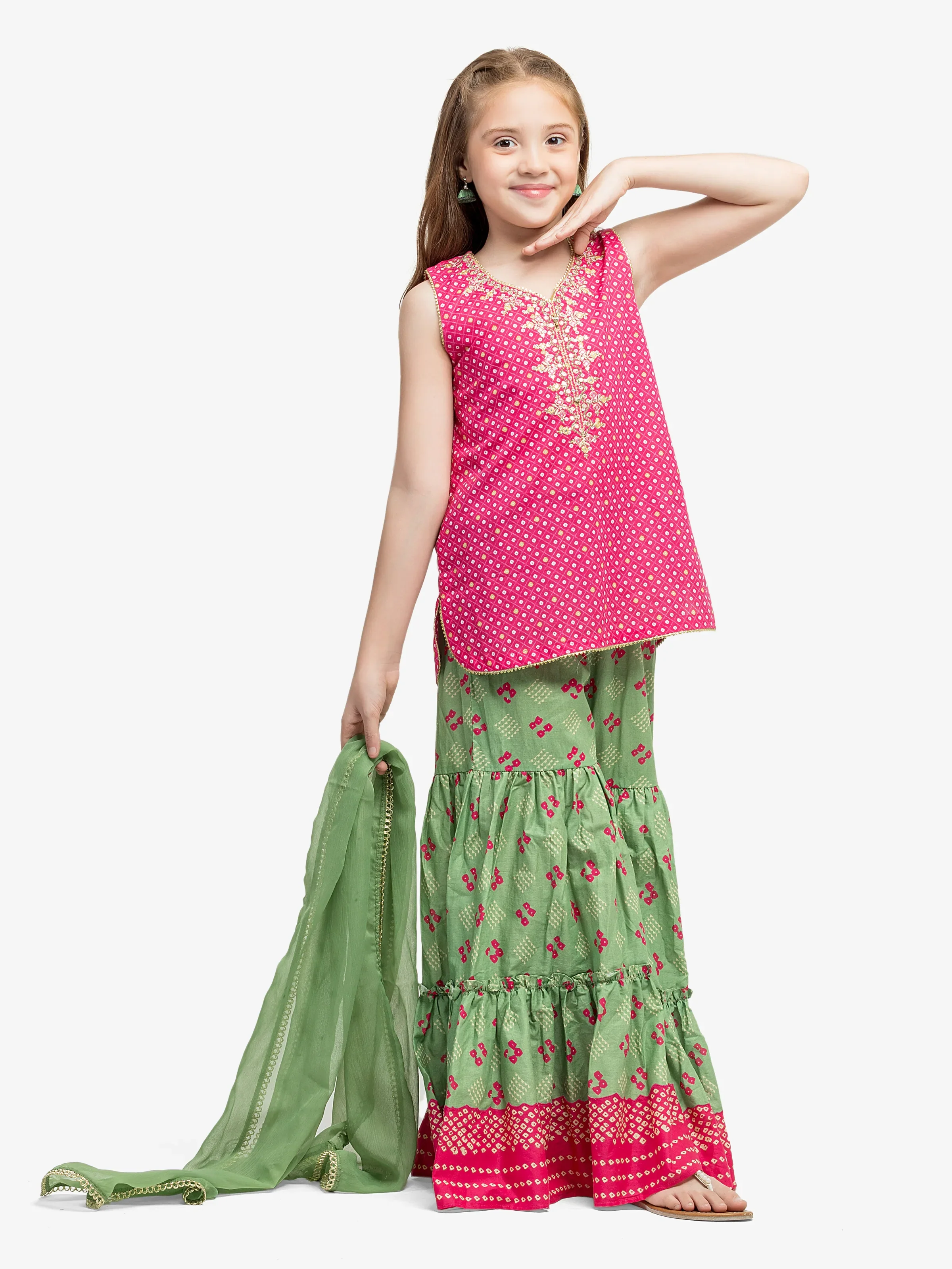 Embroidered Lawn Gharara Suit - EGTKE5-70980-3P - Image 5