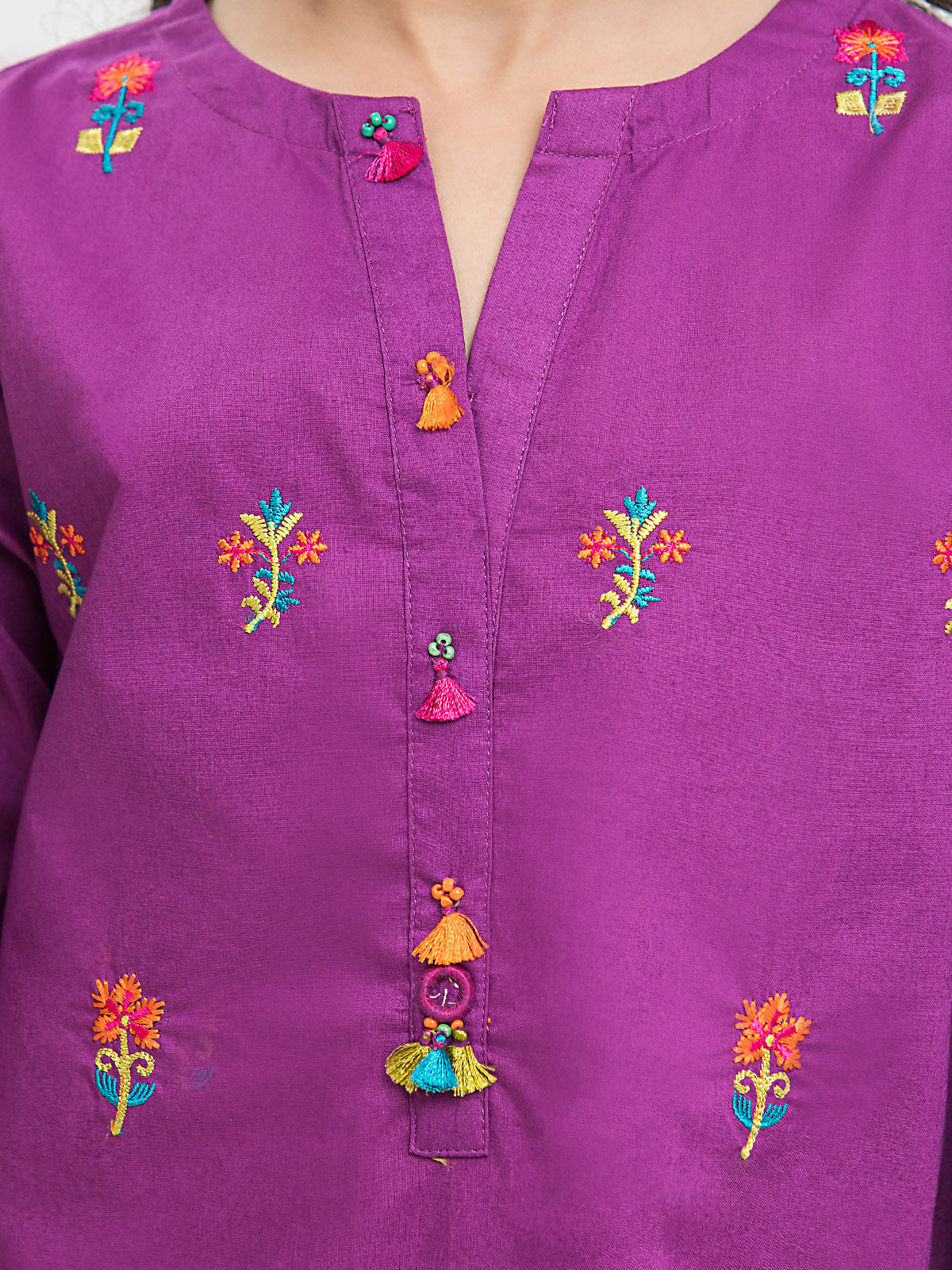 Embroidered Cotton Shirt Trouser - EGTKE23-70586ST - Image 4