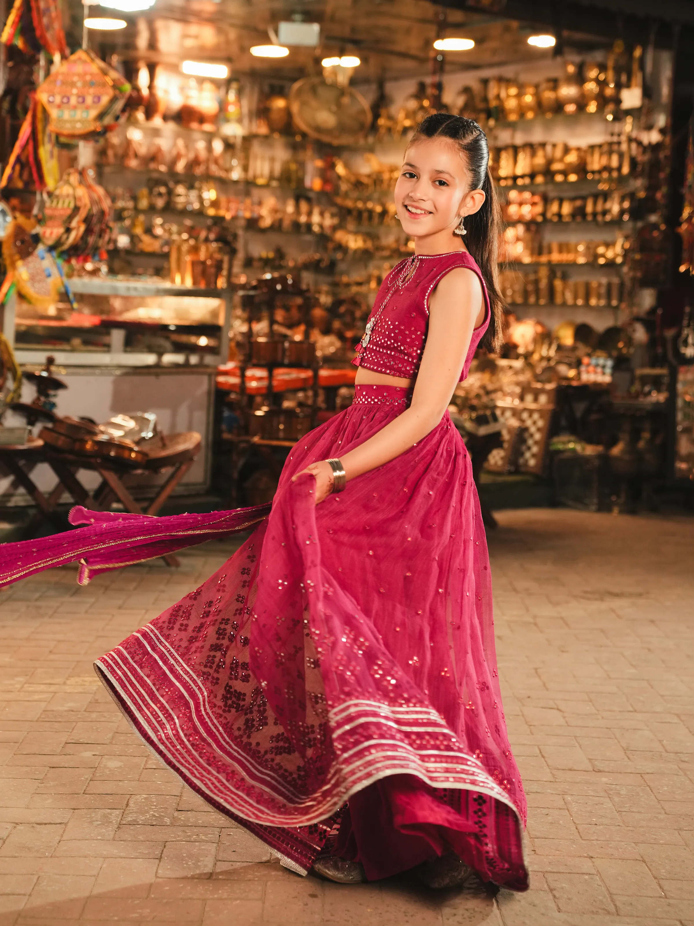 Embroidered Cotton Net Lehenga Suit - EGTPLED6-50115-3P - Image 5