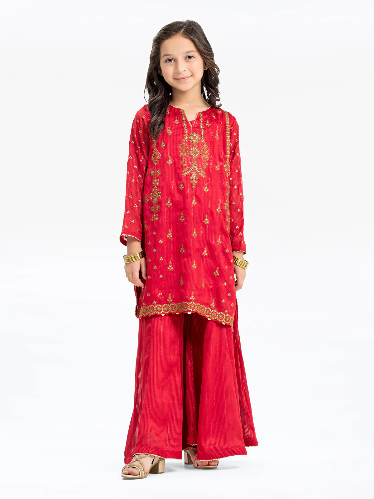 Embroidered Chiffon Gharara Suit - EGTPLE23-50002ST