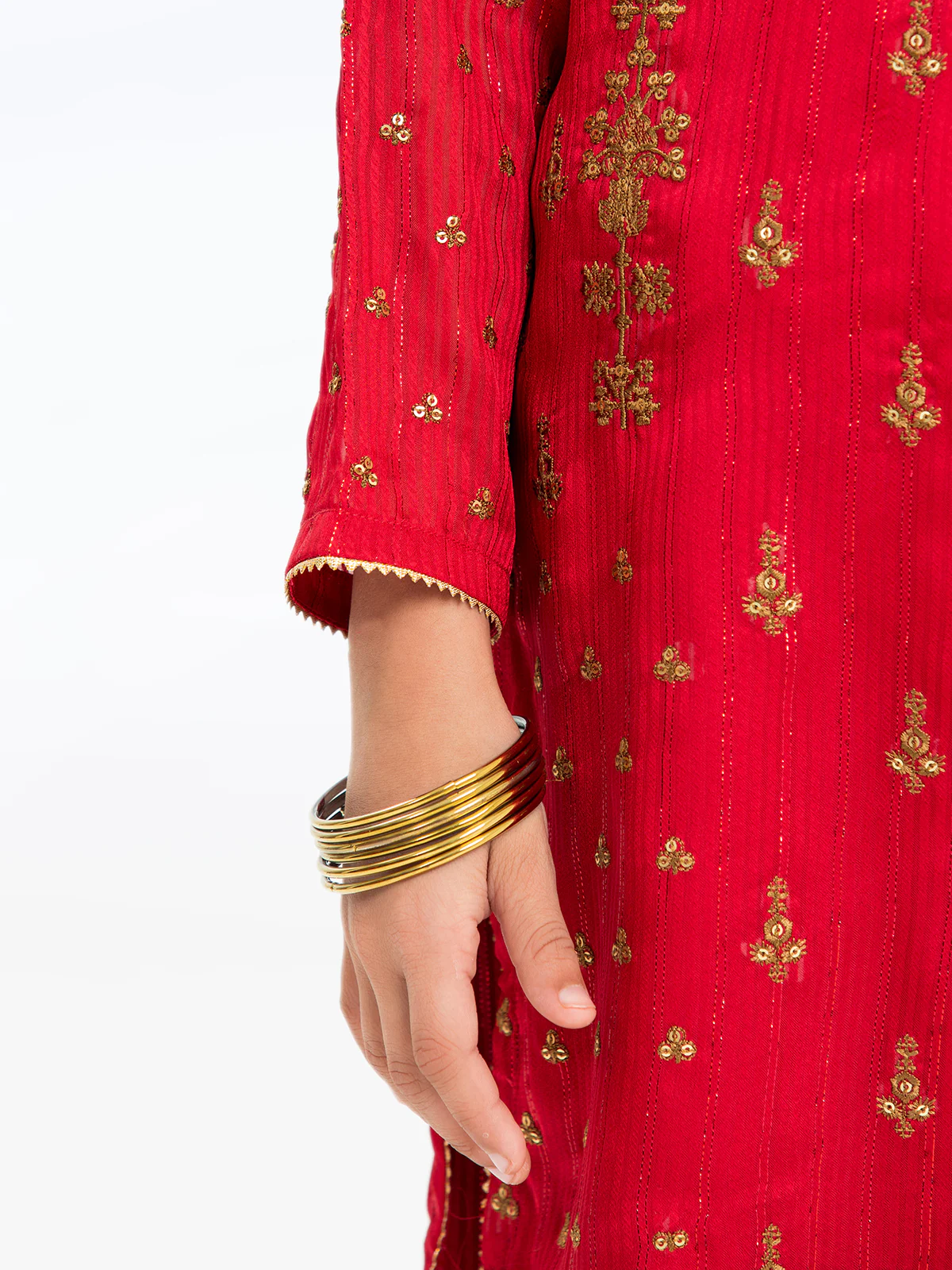 Embroidered Chiffon Gharara Suit - EGTPLE23-50002ST - Image 5