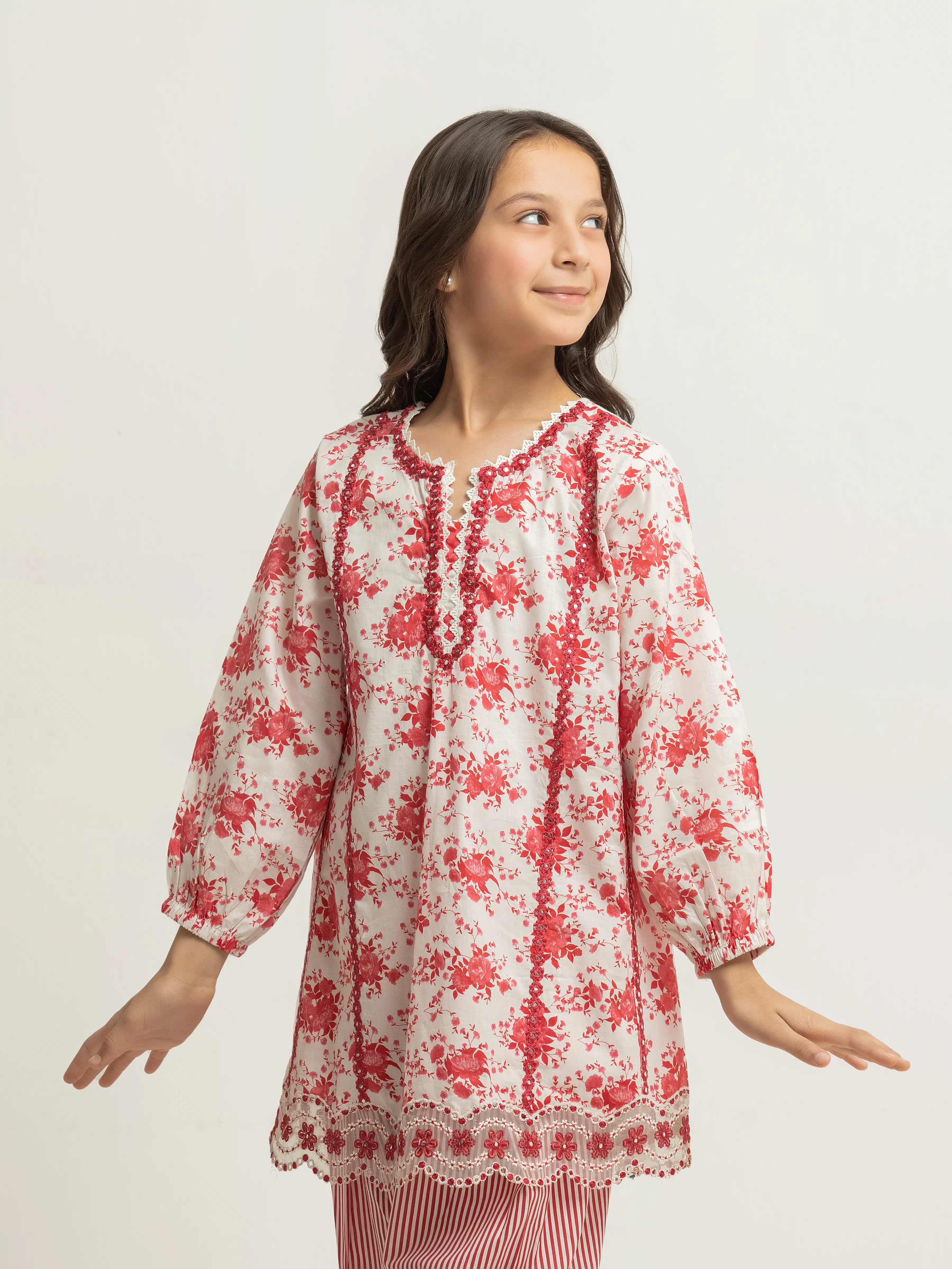 Embroidered Cambric Co-Ord Set - EGTKEP5-73023ST - Image 2
