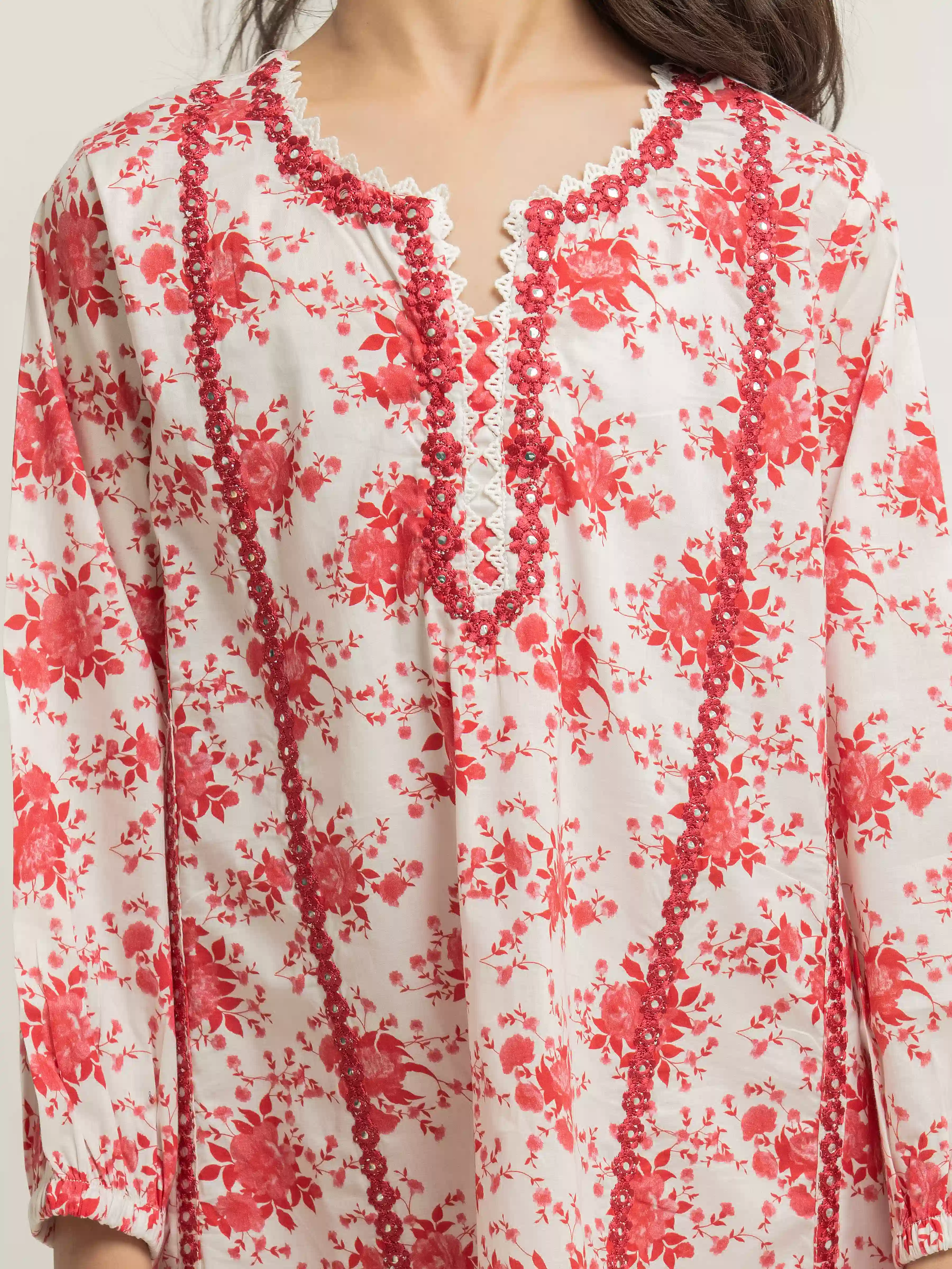 Embroidered Cambric Co-Ord Set - EGTKEP5-73023ST - Image 4