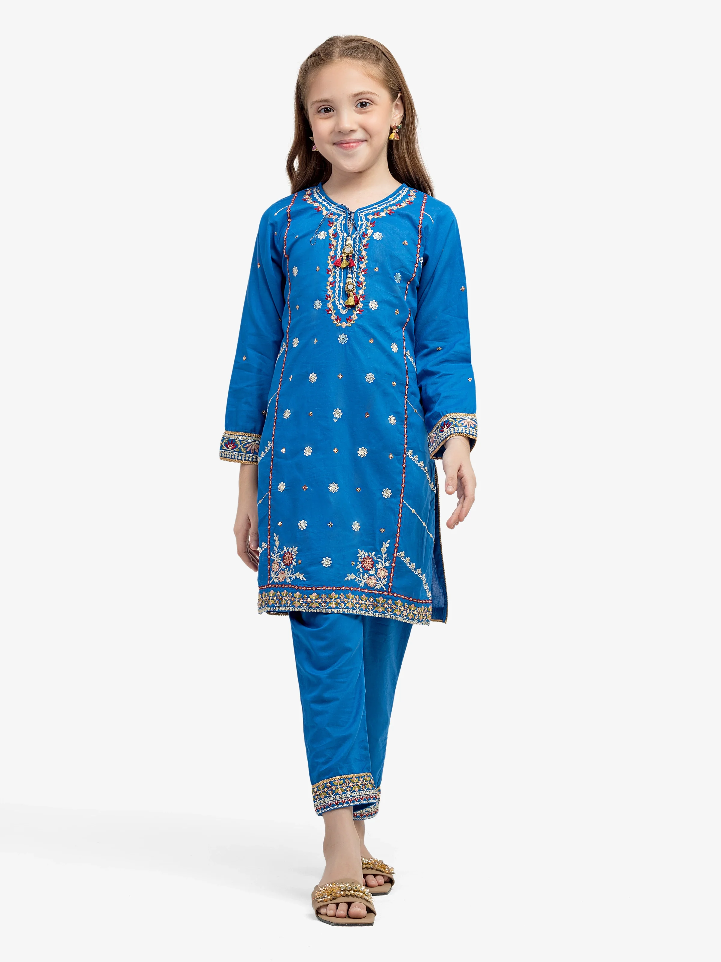 Embroidered Cambric Co-Ord Set - EGTKE5-70961ST - Image 5