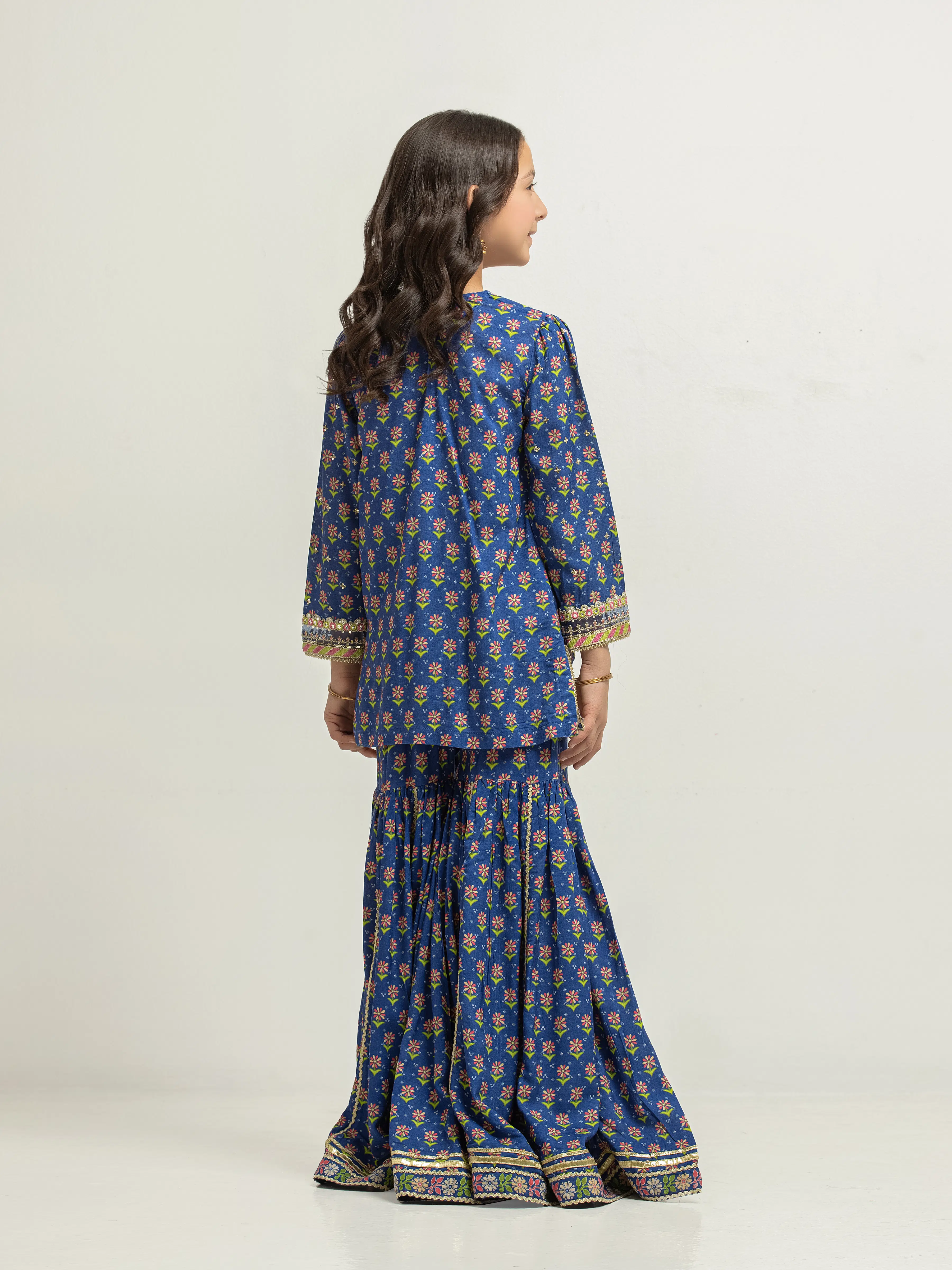 Embroidered Raw Silk Gharara Suit - EGTKEP5-74001ST - Image 5