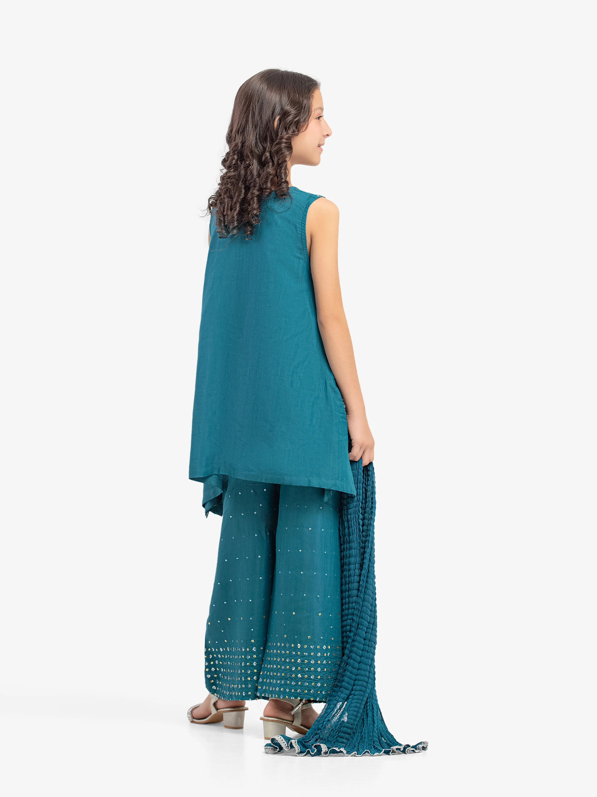 Embroidered Raw Silk Suit - EGTPLE5-50044-3P - Image 5