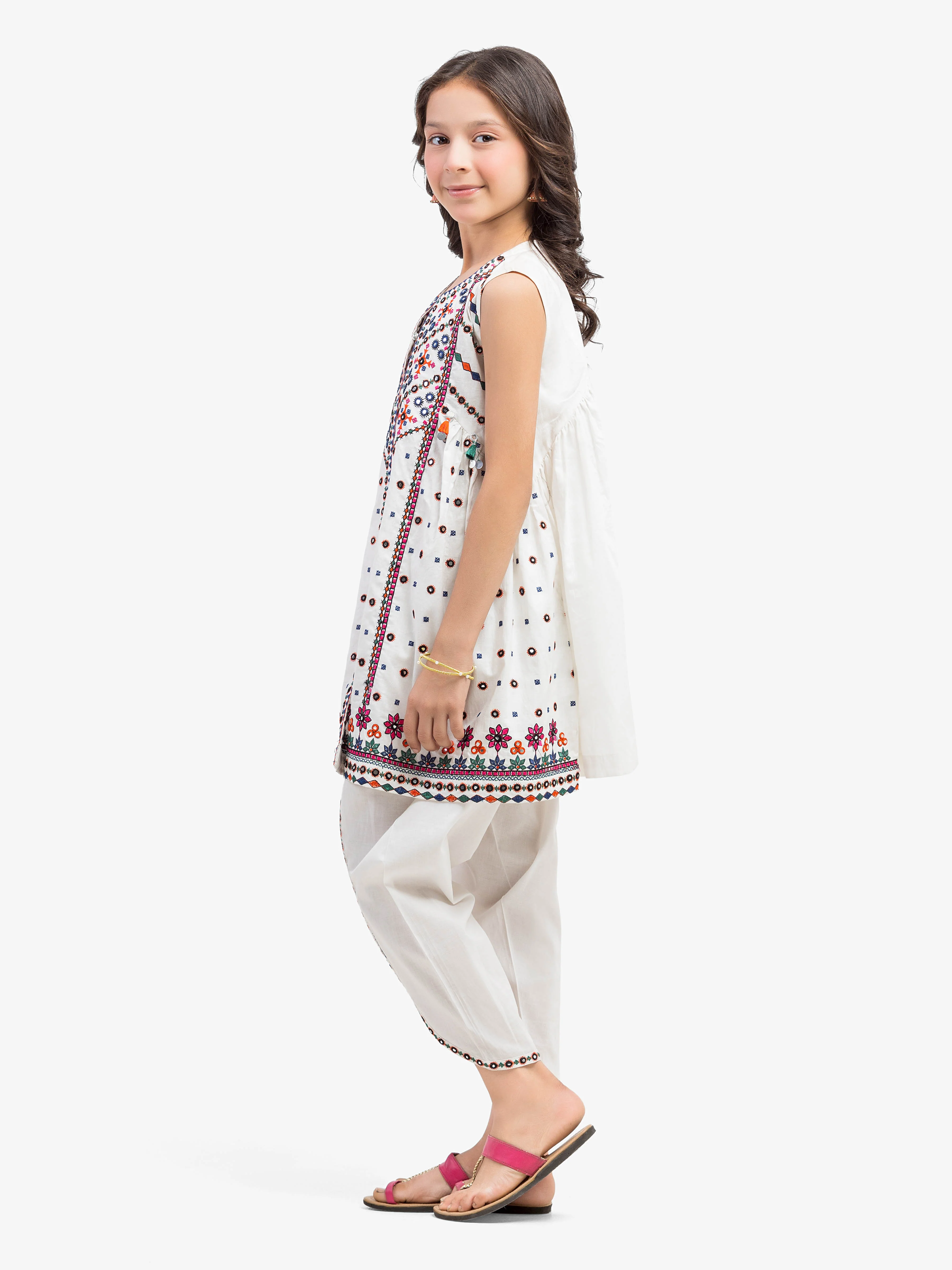 Embroidered Cambric Co-Ord Set - EGTKE5-71013ST - Image 5