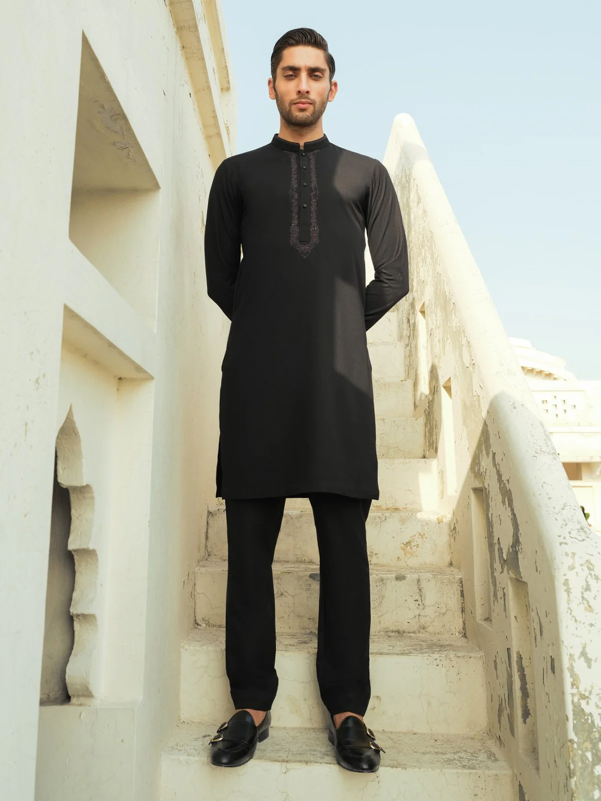 Embroidered Blended Kurta - EMTKC23-093 - Image 3