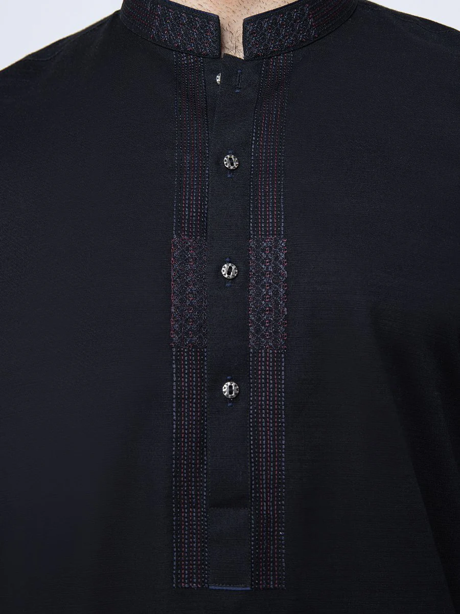 Embroidered Cotton Kurta - EMTK22S-99199 - Image 4