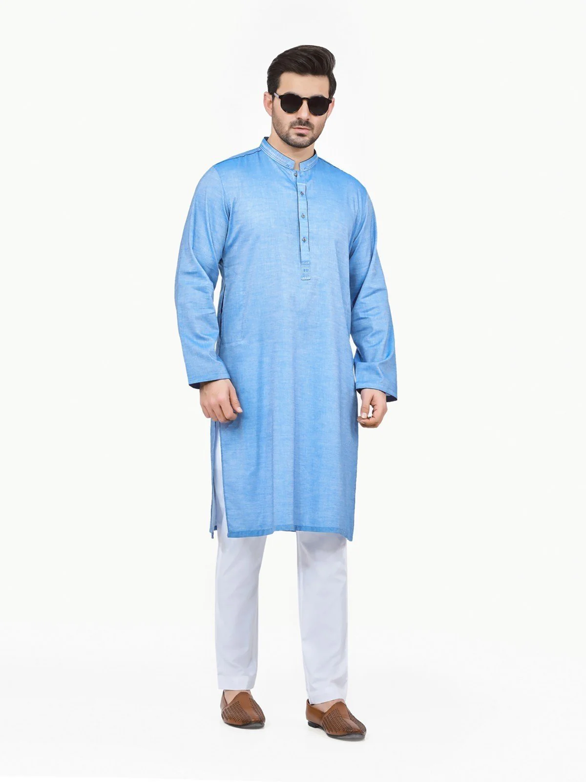 Embroidered Cotton Kurta - EMTK22S-99136 - Image 2