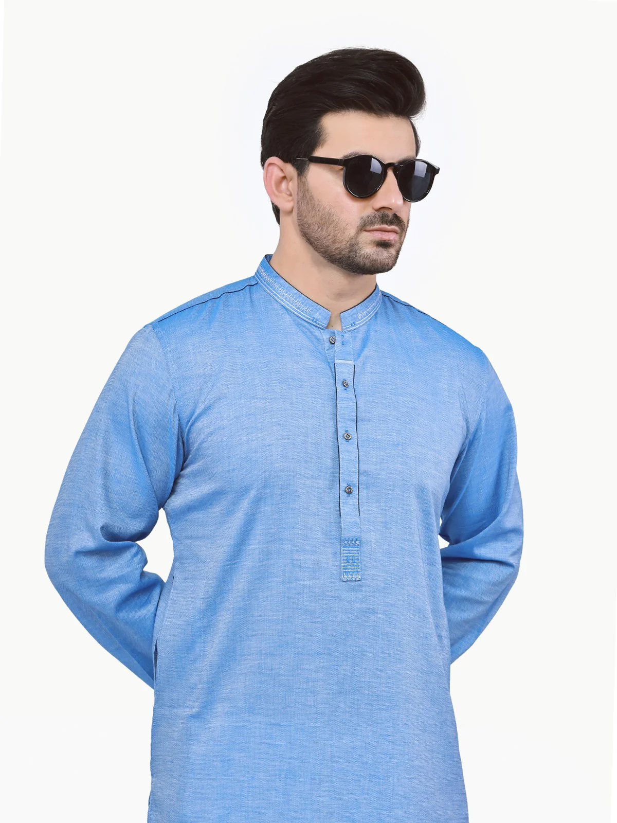Embroidered Cotton Kurta - EMTK22S-99136 - Image 3