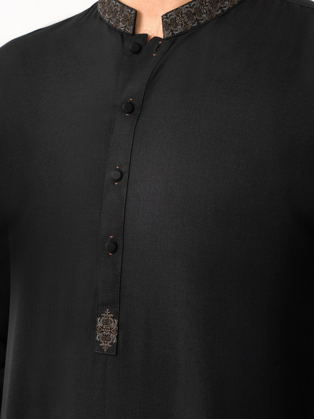 Embroidered Blended Kurta Pajama - EMTSW23W-99392 - Image 4