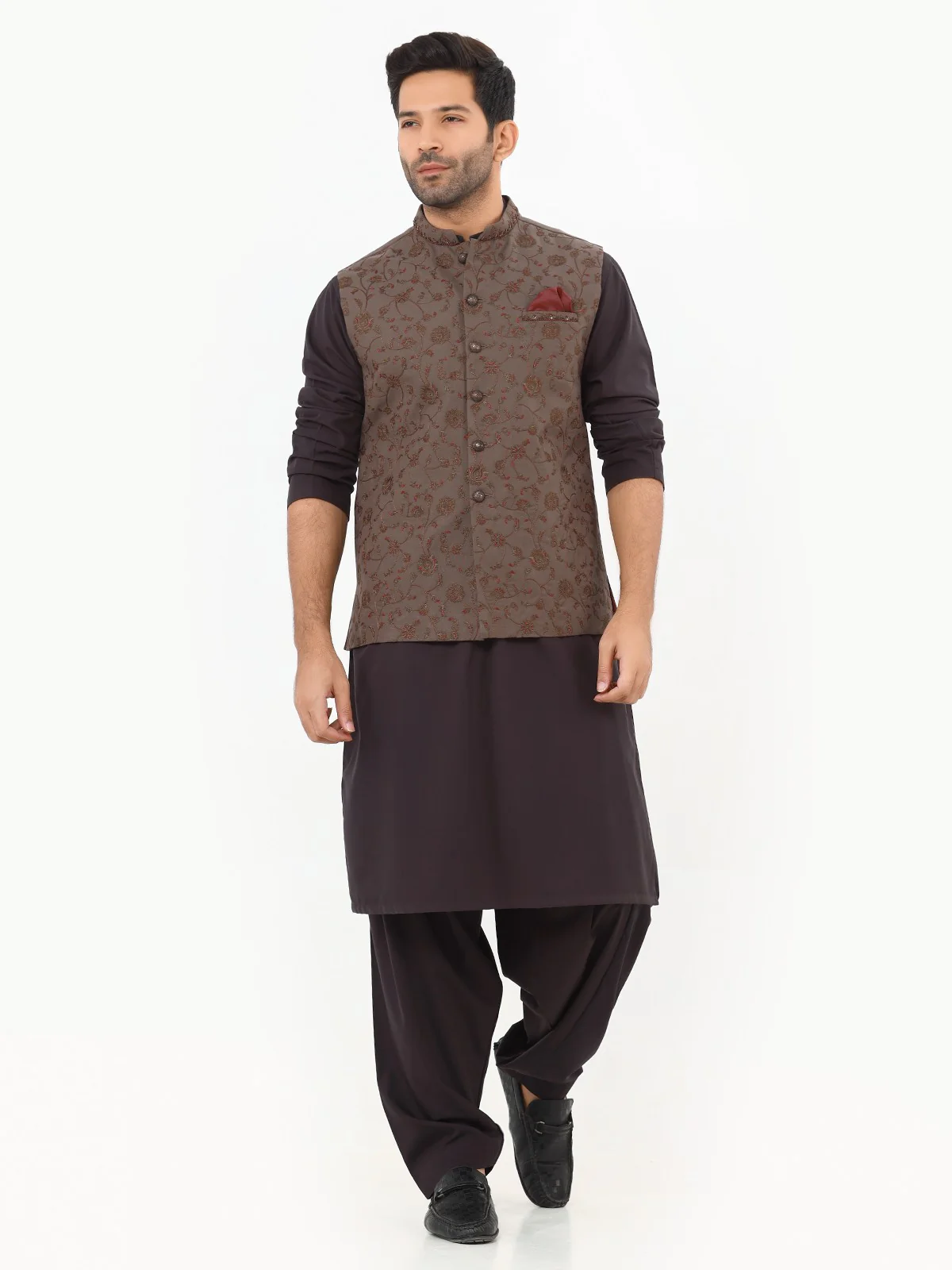 Embroidered Cotton Waistcoat - EMTWCC22-150