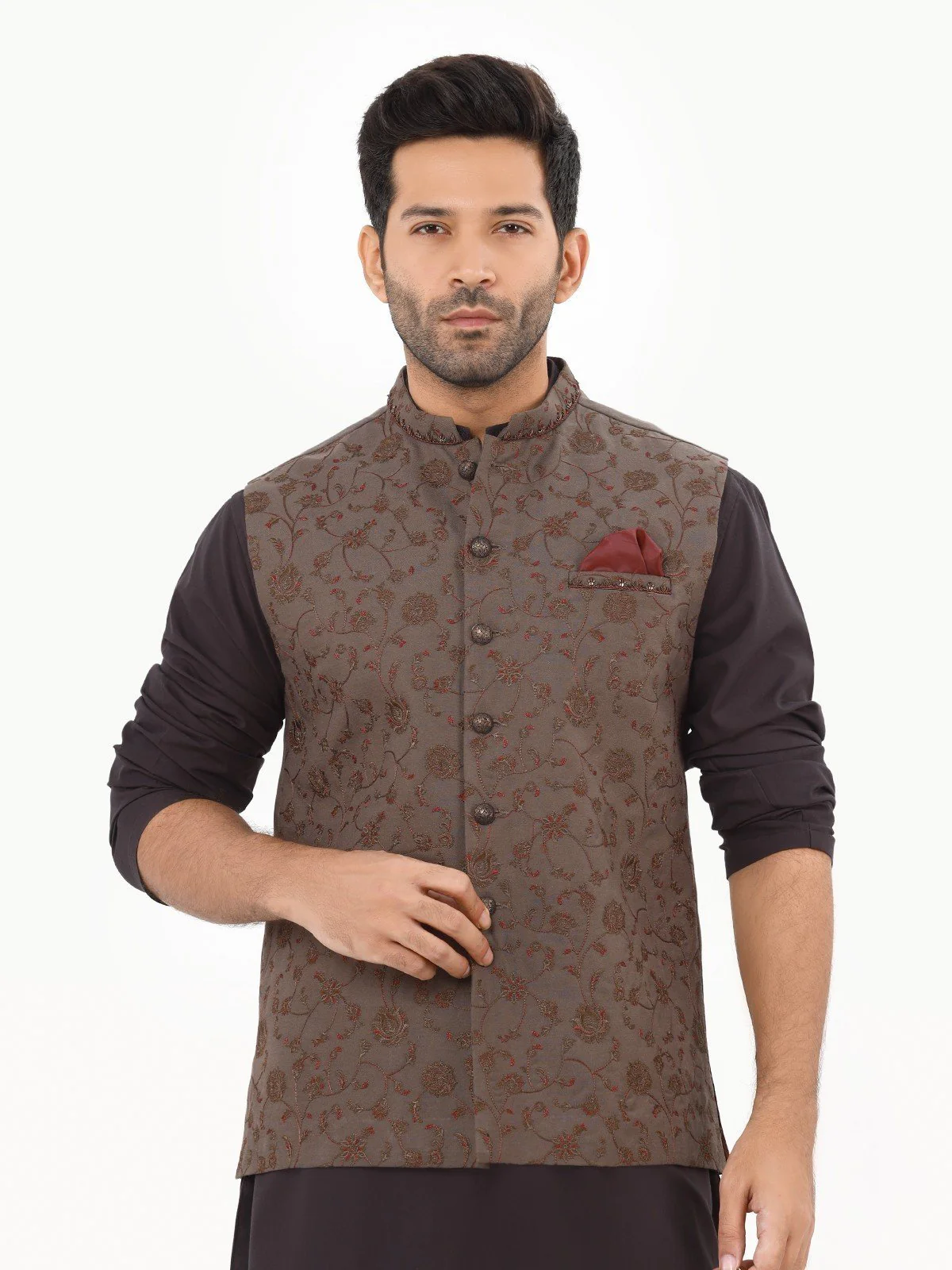 Embroidered Cotton Waistcoat - EMTWCC22-150 - Image 2