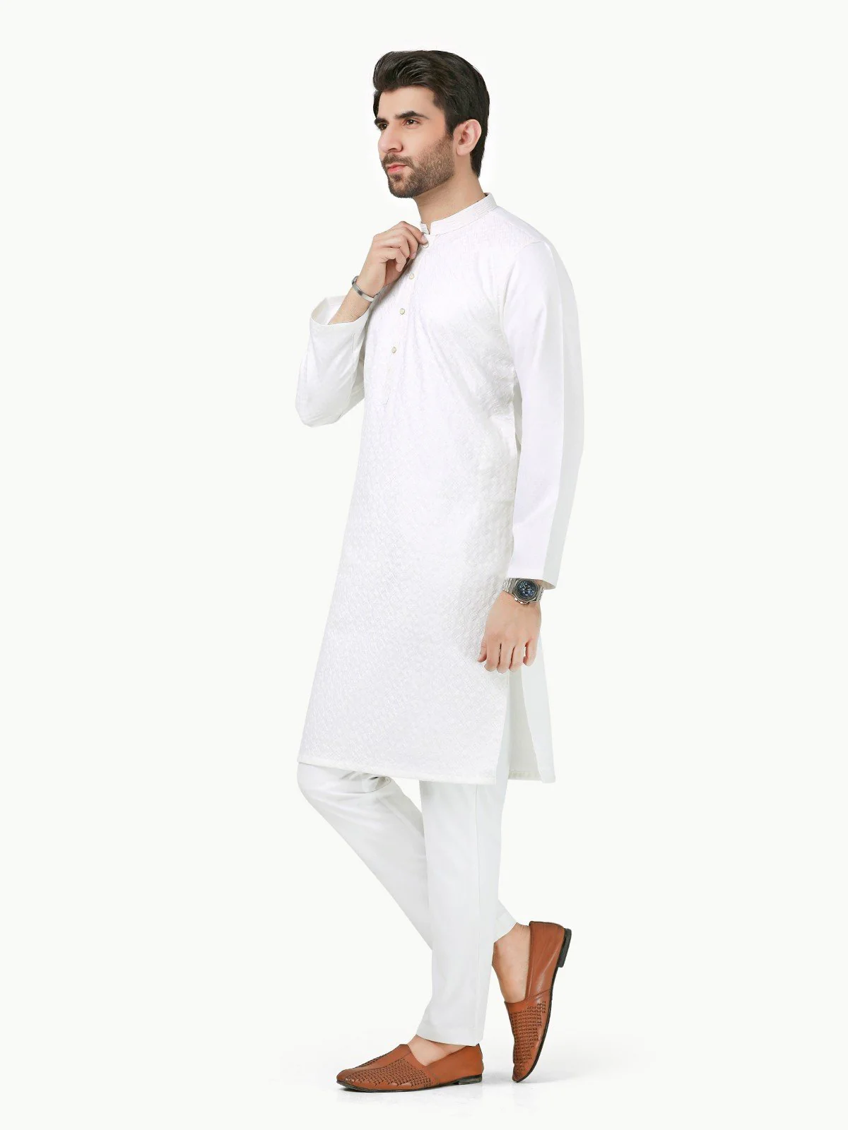 Embroidered Blended Kurta - EMTKC22S-068 - Image 3