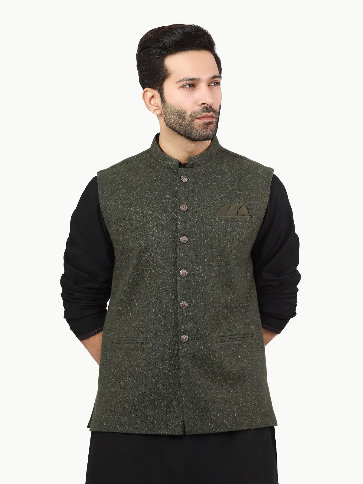 Embroidered Cotton Waistcoat - EMTWCC22-152 - Image 2