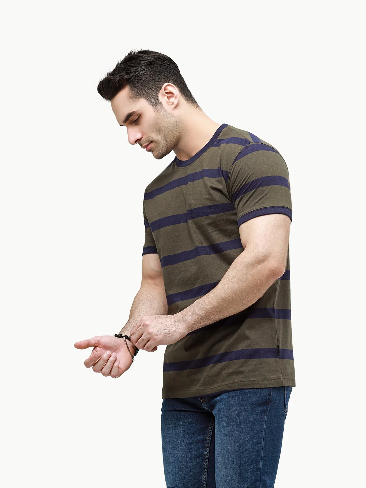 Crew Neck Striped Tee - EMTGT23-003 - Image 2