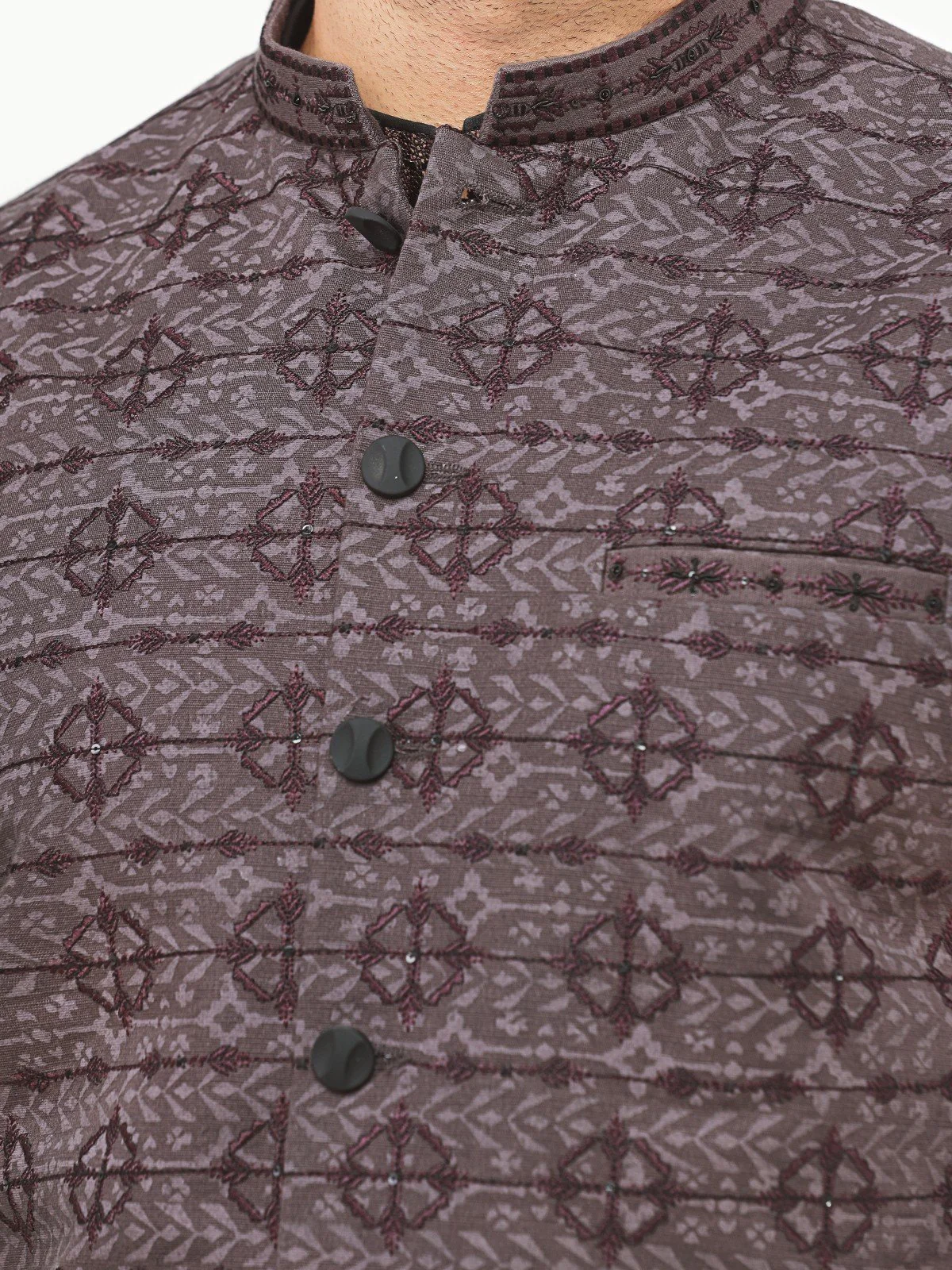 Embroidered Khaddar Waistcoat - EMTWCC22-120 - Image 4