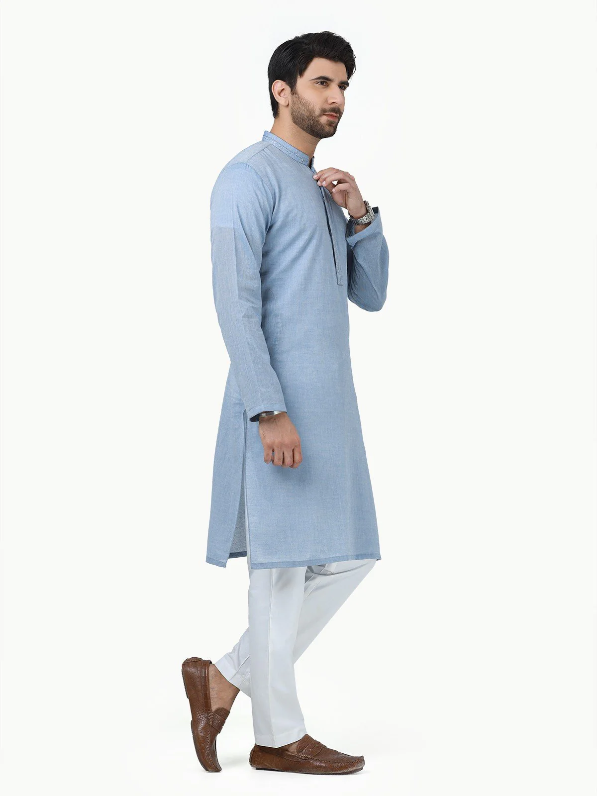 Embroidered Cotton Kurta - EMTK22-99281 - Image 3