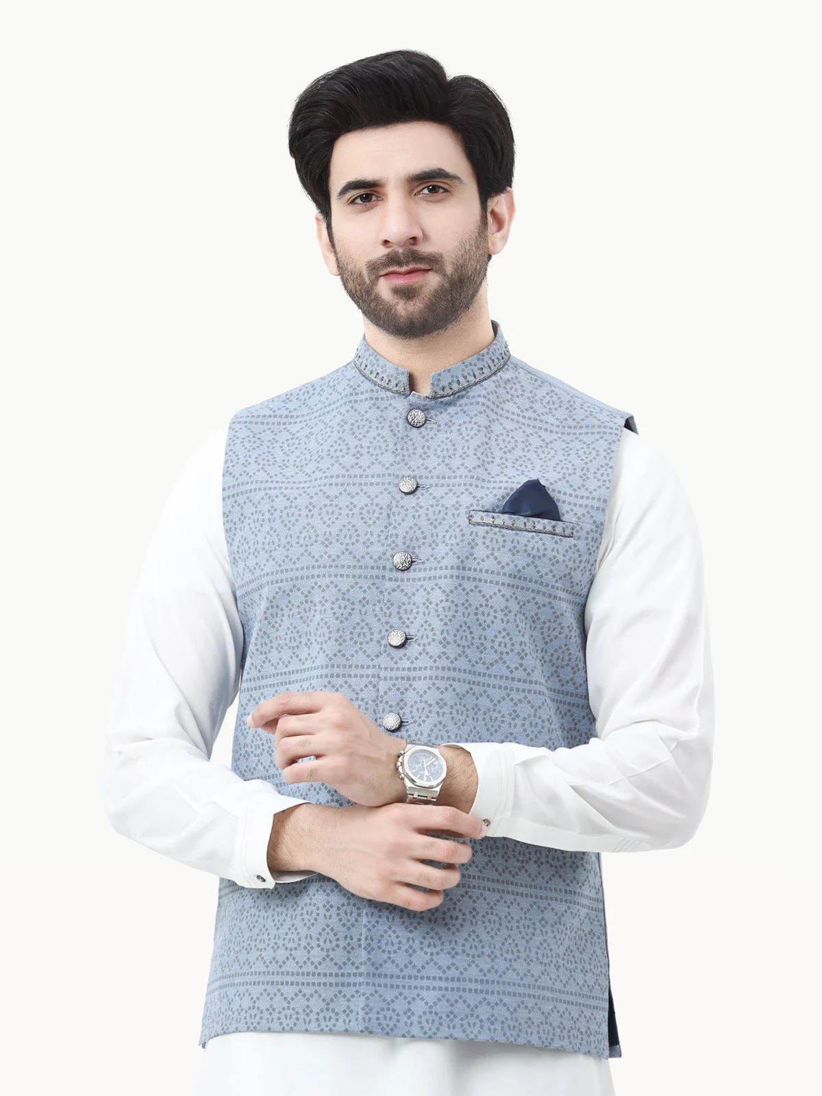 Embroidered Cotton Waistcoat - EMTWCC22-143 - Image 2