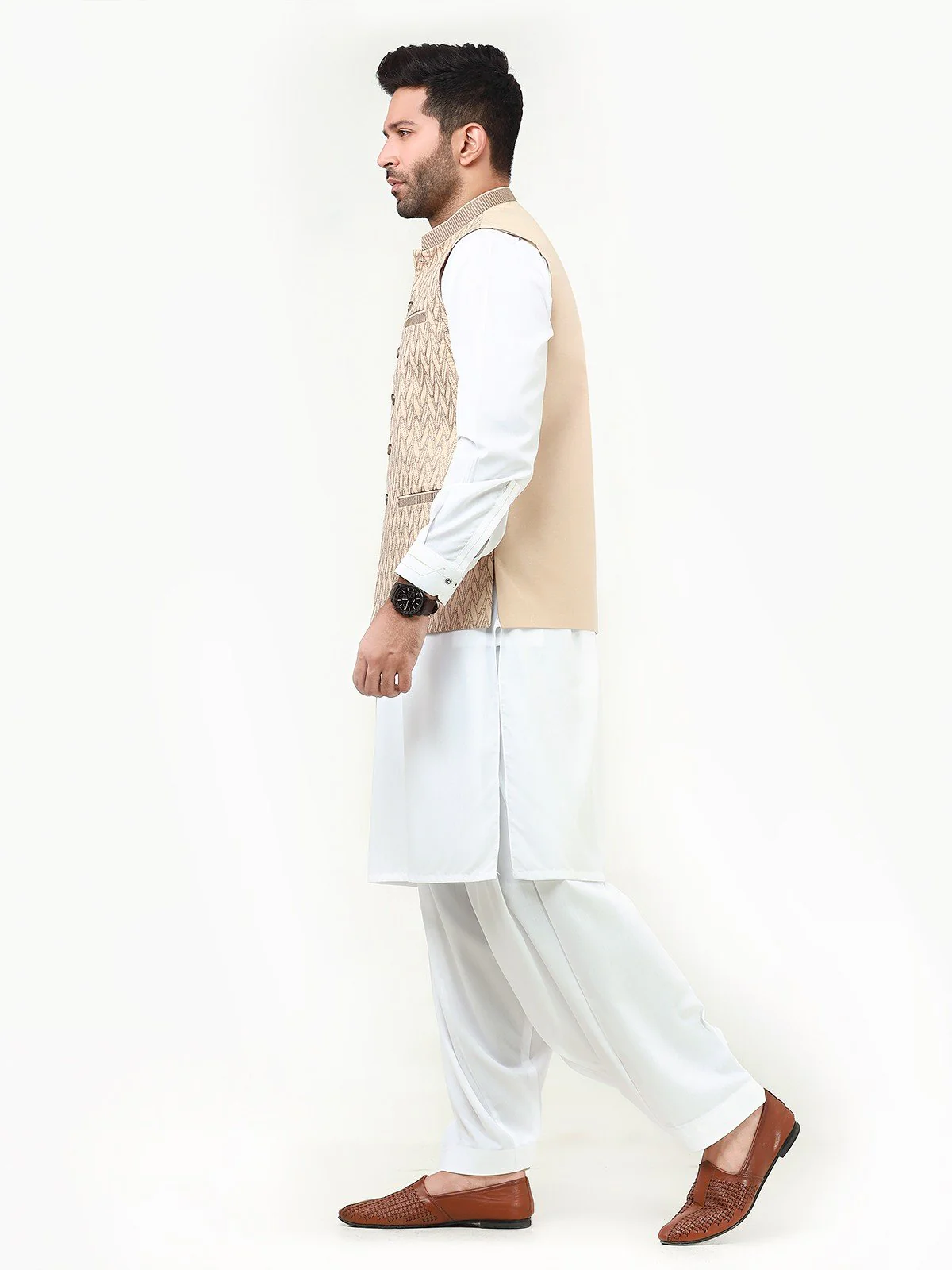Embroidered Cotton Waistcoat - EMTWCC21-109 - Image 3