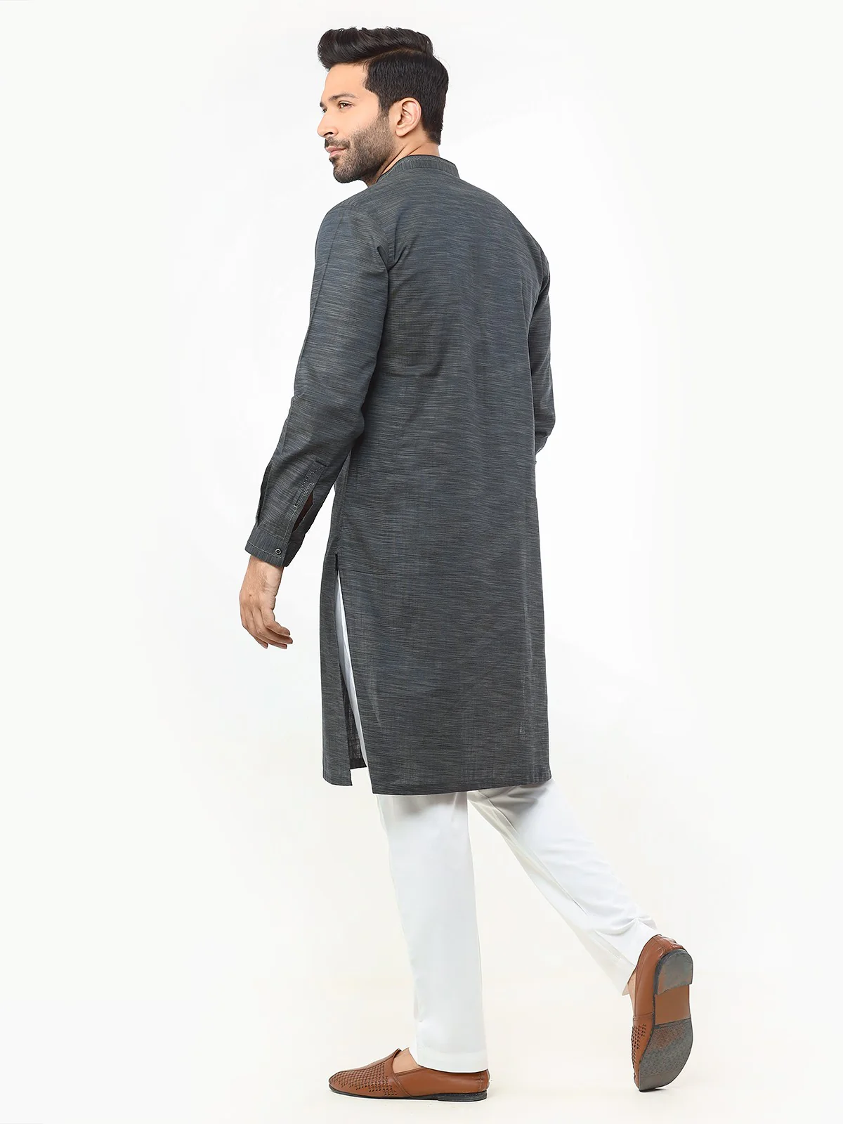 Embroidered Cotton Kurta - EMTK22S-99243 - Image 5