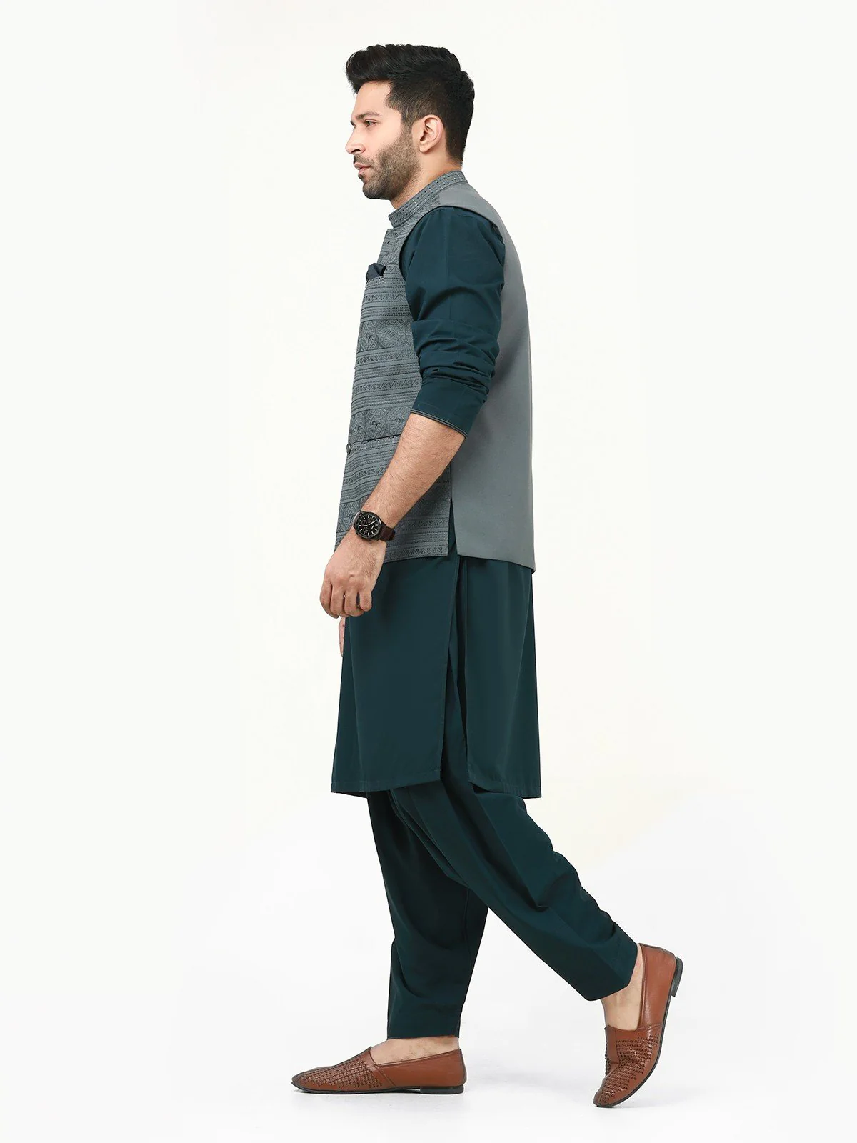 Embroidered Cotton Waistcoat - EMTWCC22-125 - Image 3