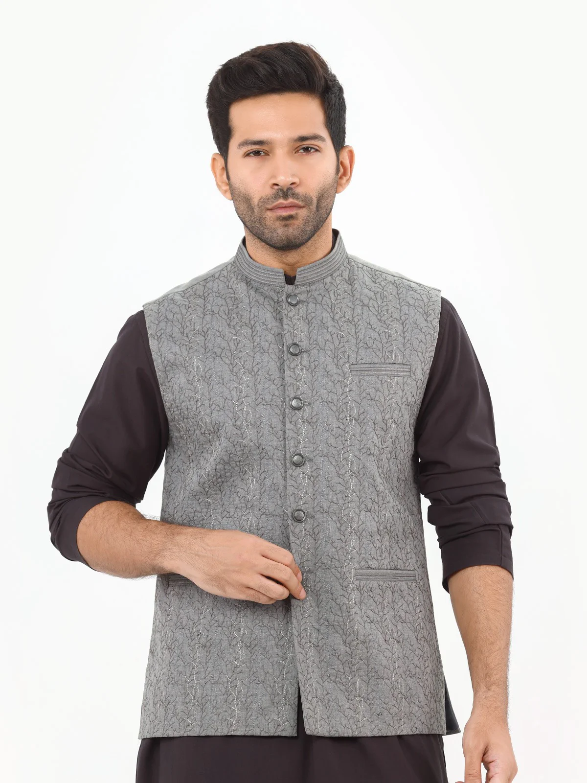 Embroidered Cotton Waistcoat - EMTWCC22-141 - Image 2