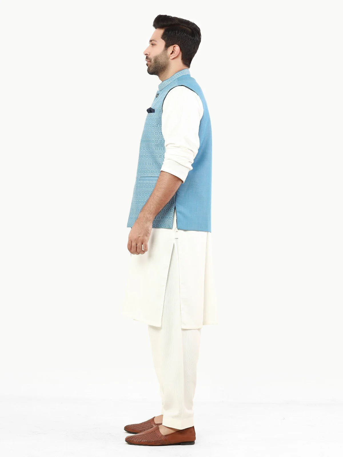 Embroidered Cotton Waistcoat - EMTWC22-35811 - Image 3