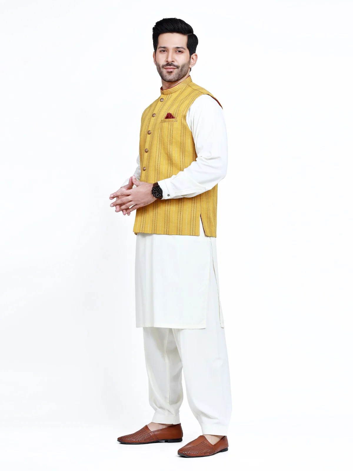 Embroidered Khaddar Waistcoat - EMTWCC22-114 - Image 2