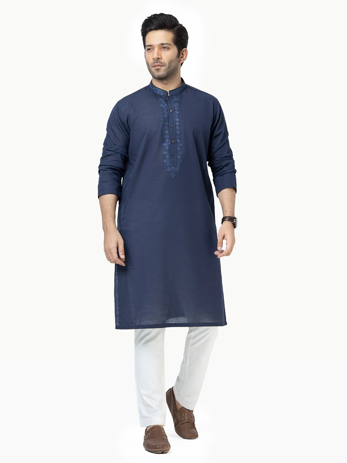 Embroidered Cotton Kurta - EMTK22S-99212