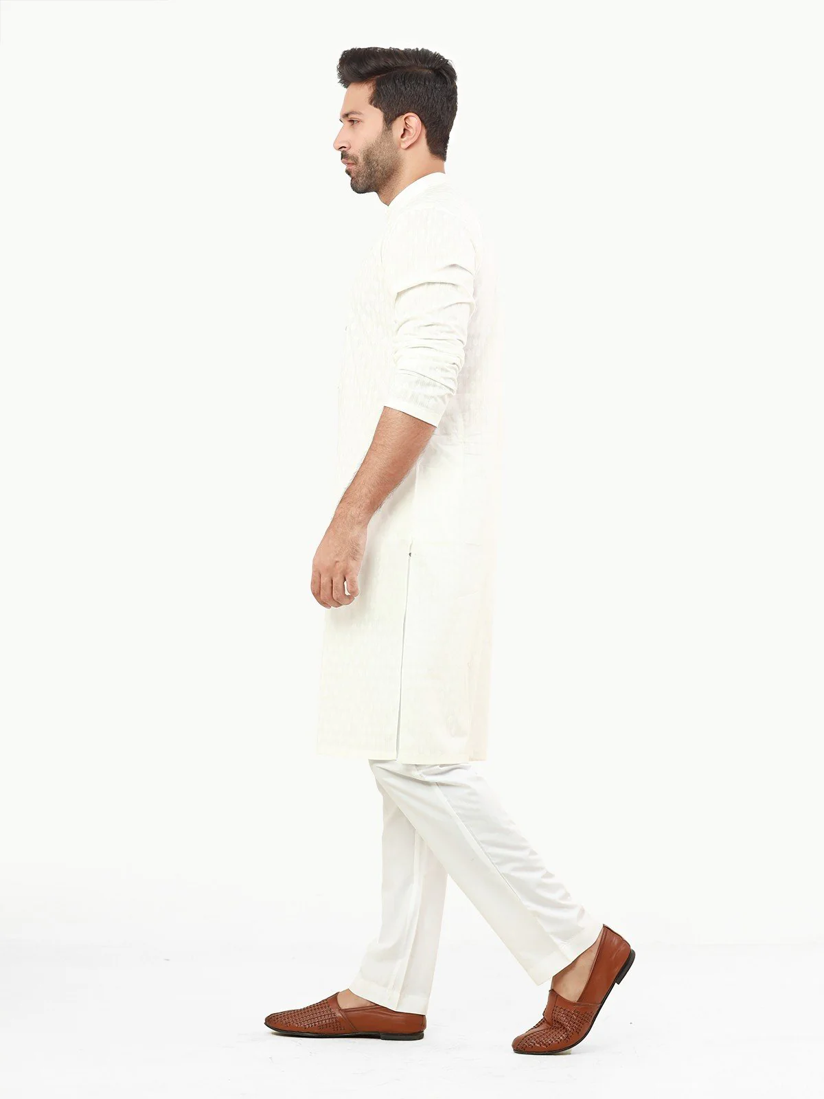 Embroidered Cotton Kurta - EMTK22S-99227 - Image 3