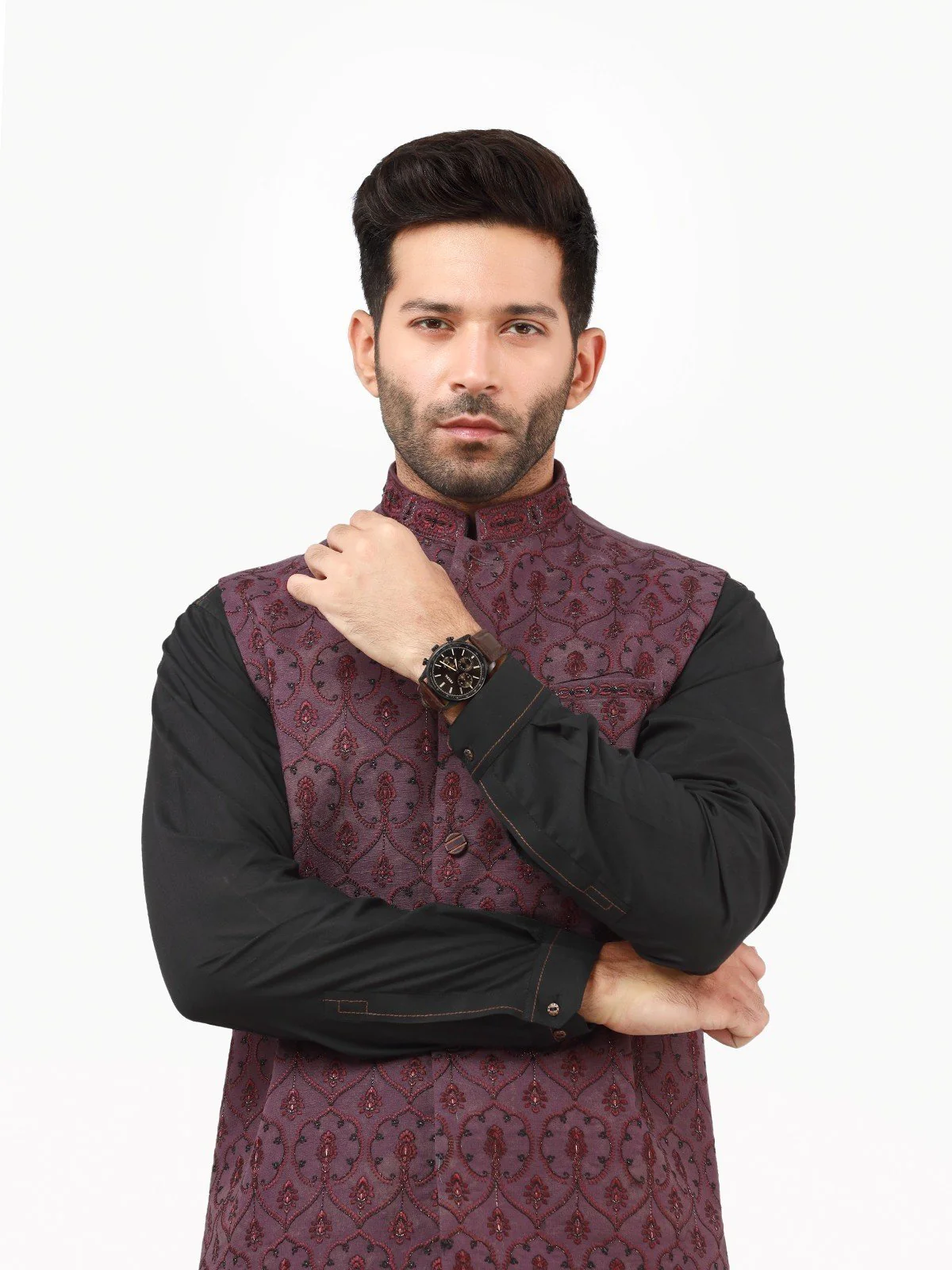 Embroidered Khaddar Waistcoat - EMTWCC22-121 - Image 2