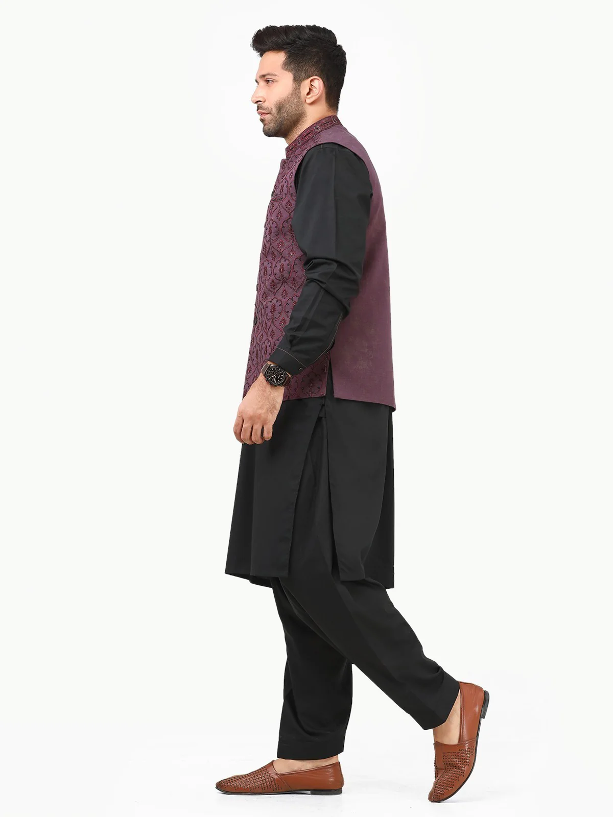 Embroidered Khaddar Waistcoat - EMTWCC22-121 - Image 3