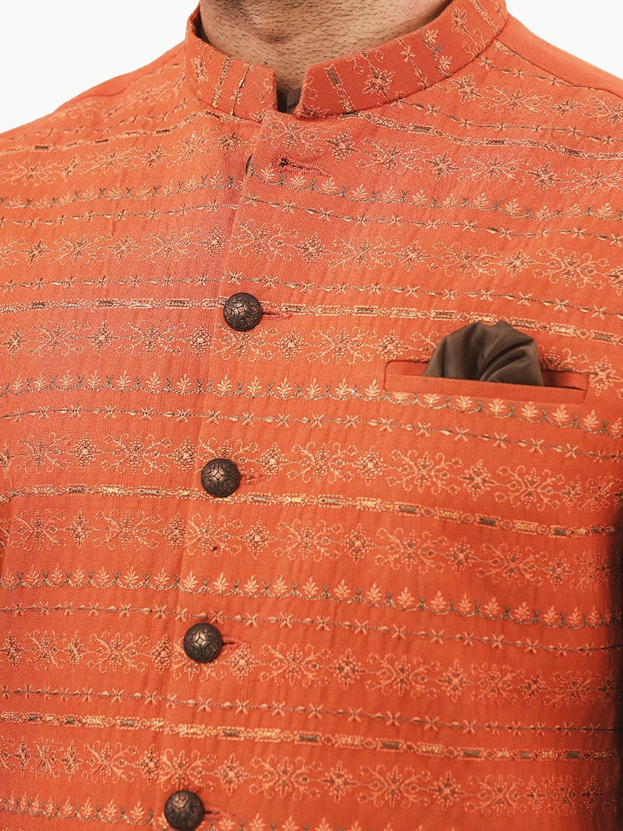Embroidered Cotton Waistcoat - EMTWCC22-117 - Image 4