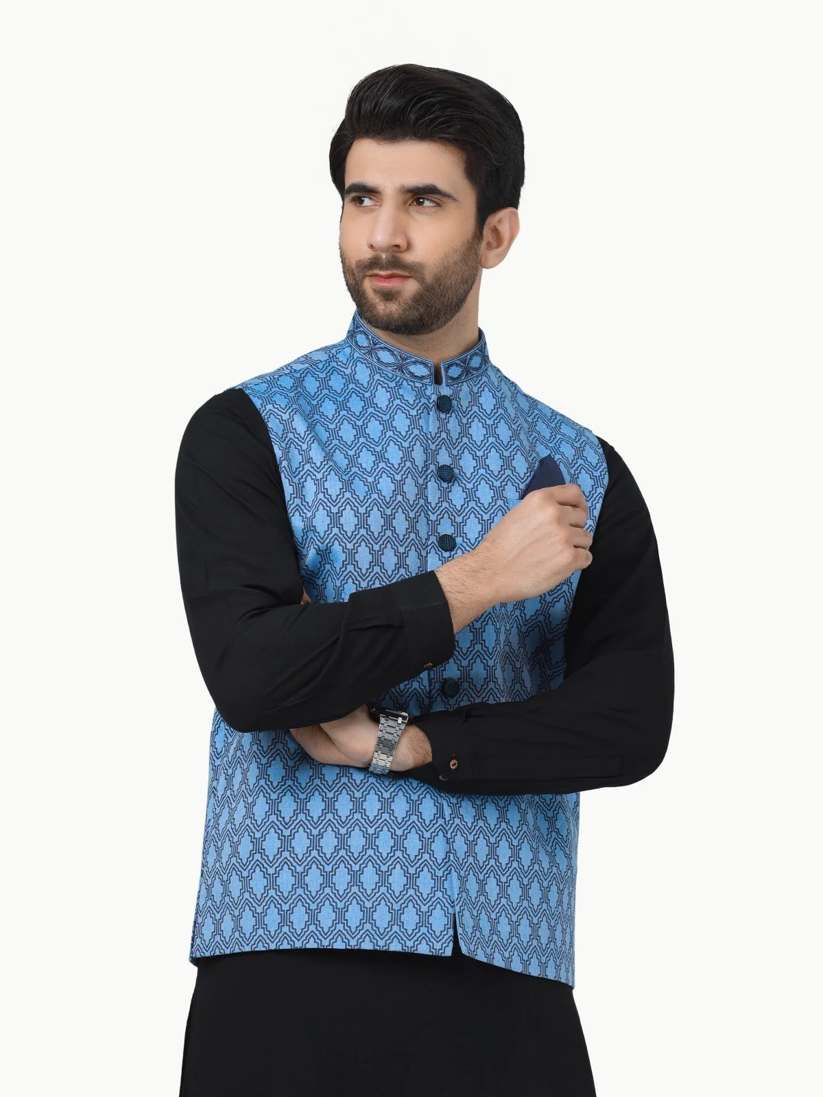 Embroidered Cotton Waistcoat - EMTWC22-35802 - Image 2