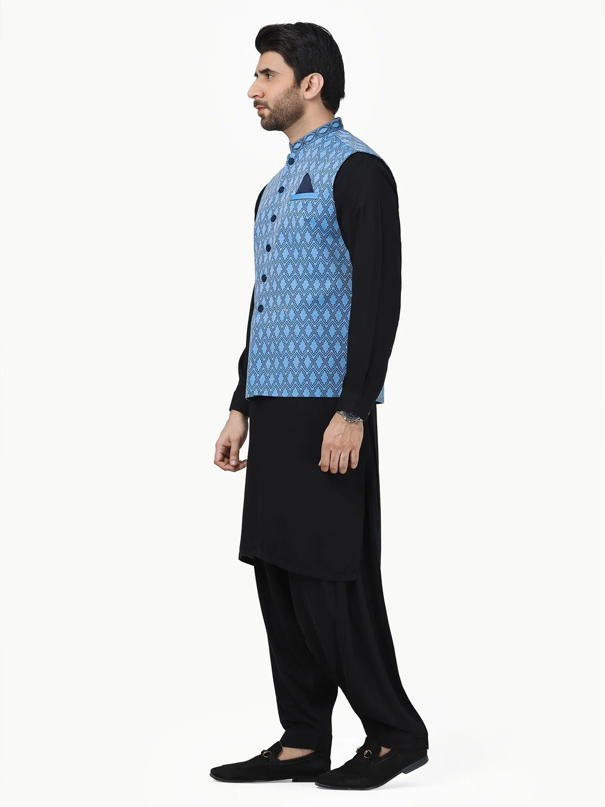 Embroidered Cotton Waistcoat - EMTWC22-35802 - Image 3