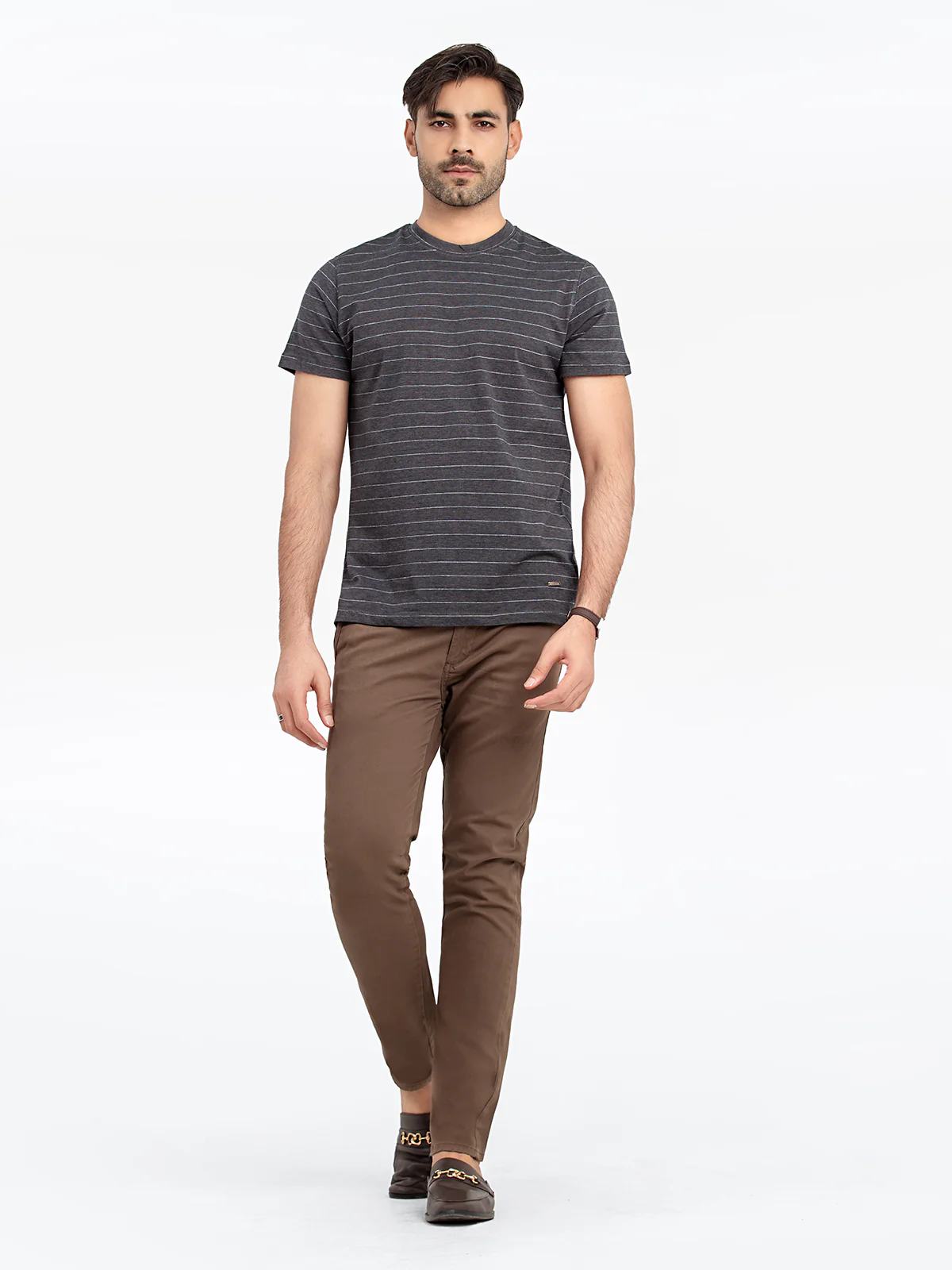 Crew Neck Striped Tee - EMTGT24-024 - Image 3