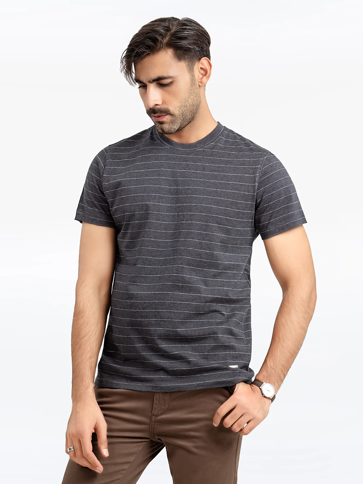 Crew Neck Striped Tee - EMTGT24-024 - Image 4
