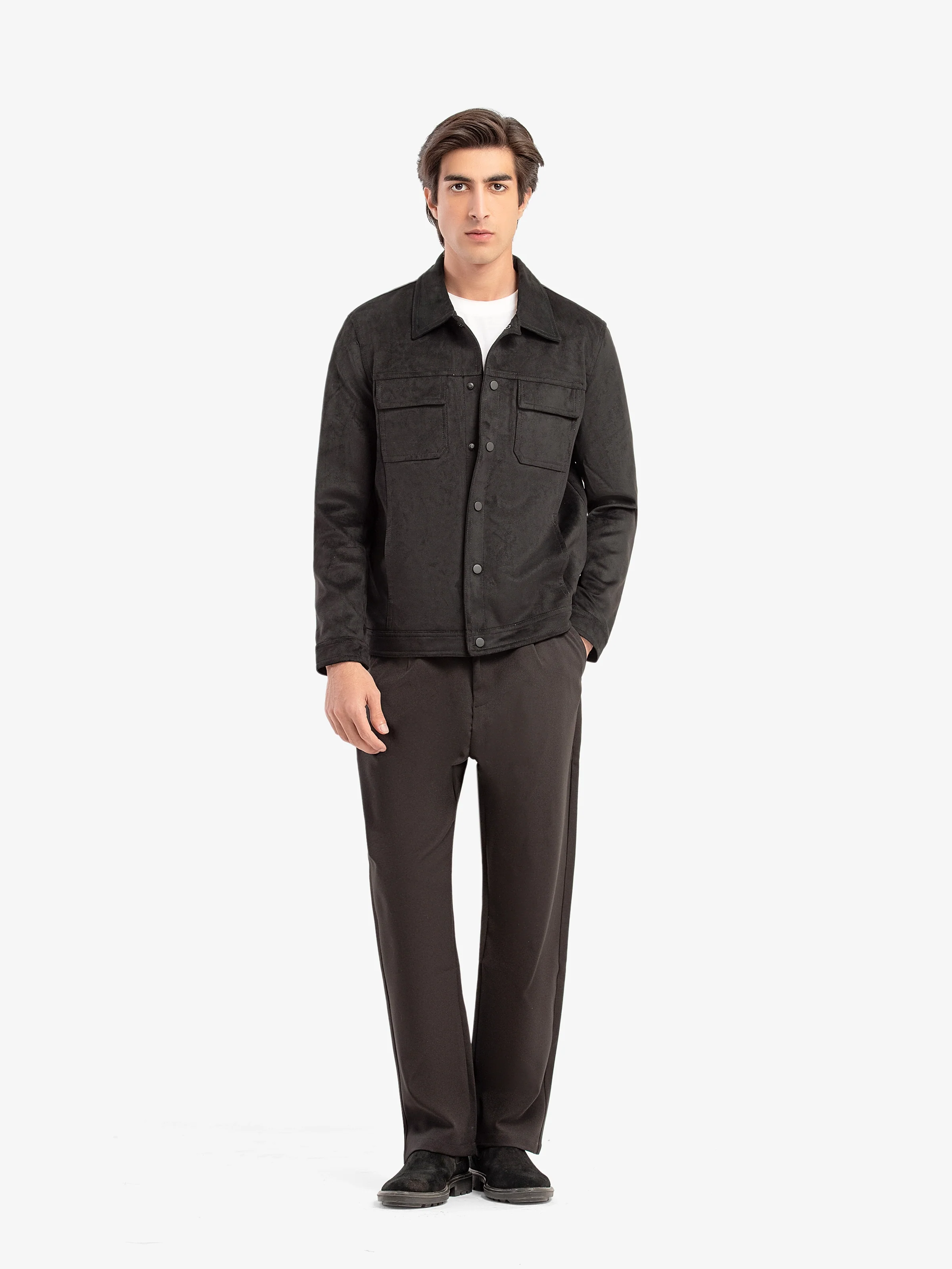 Double Pocket Suede Jacket - EMTJ5-003 - Image 2